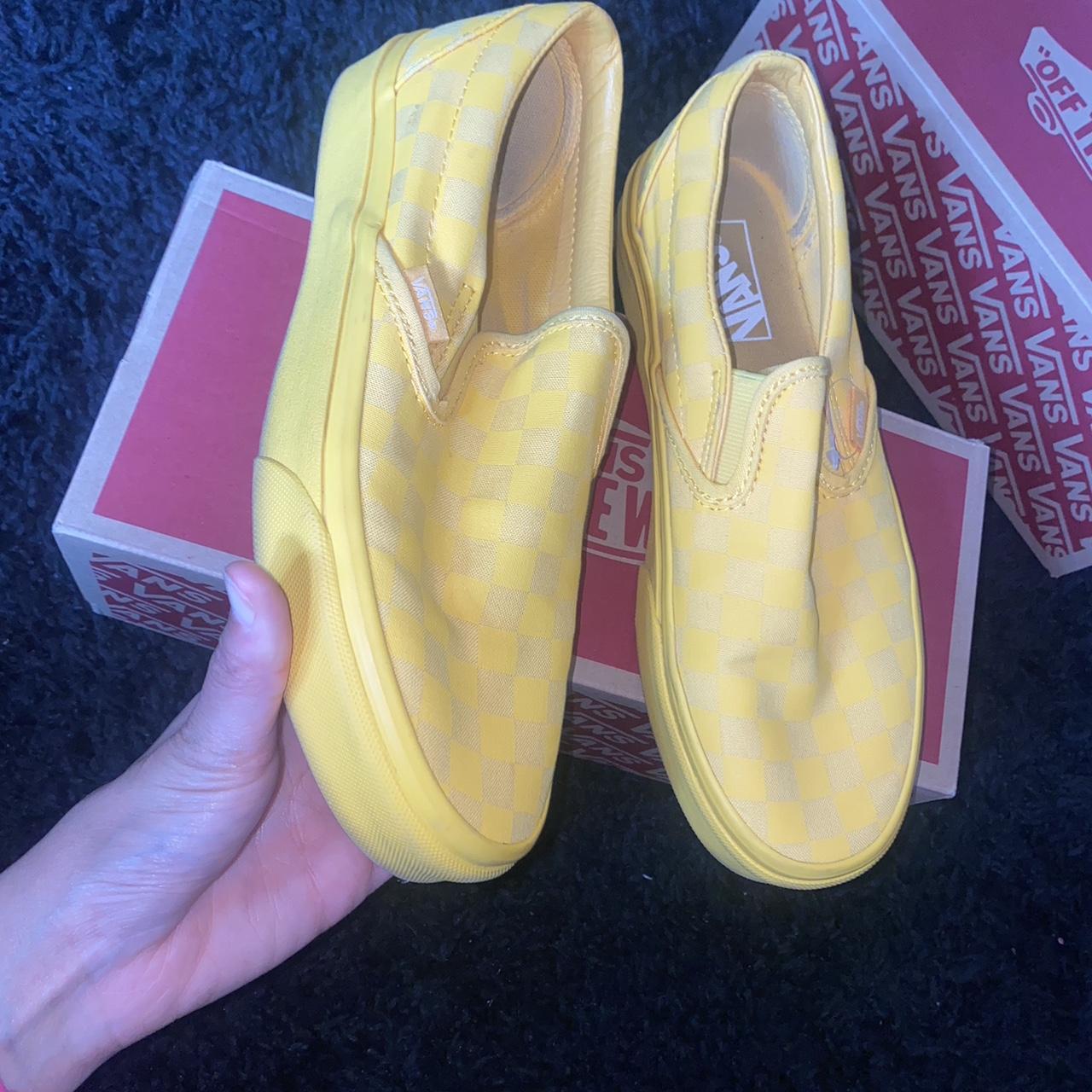 spectra yellow slip on vans