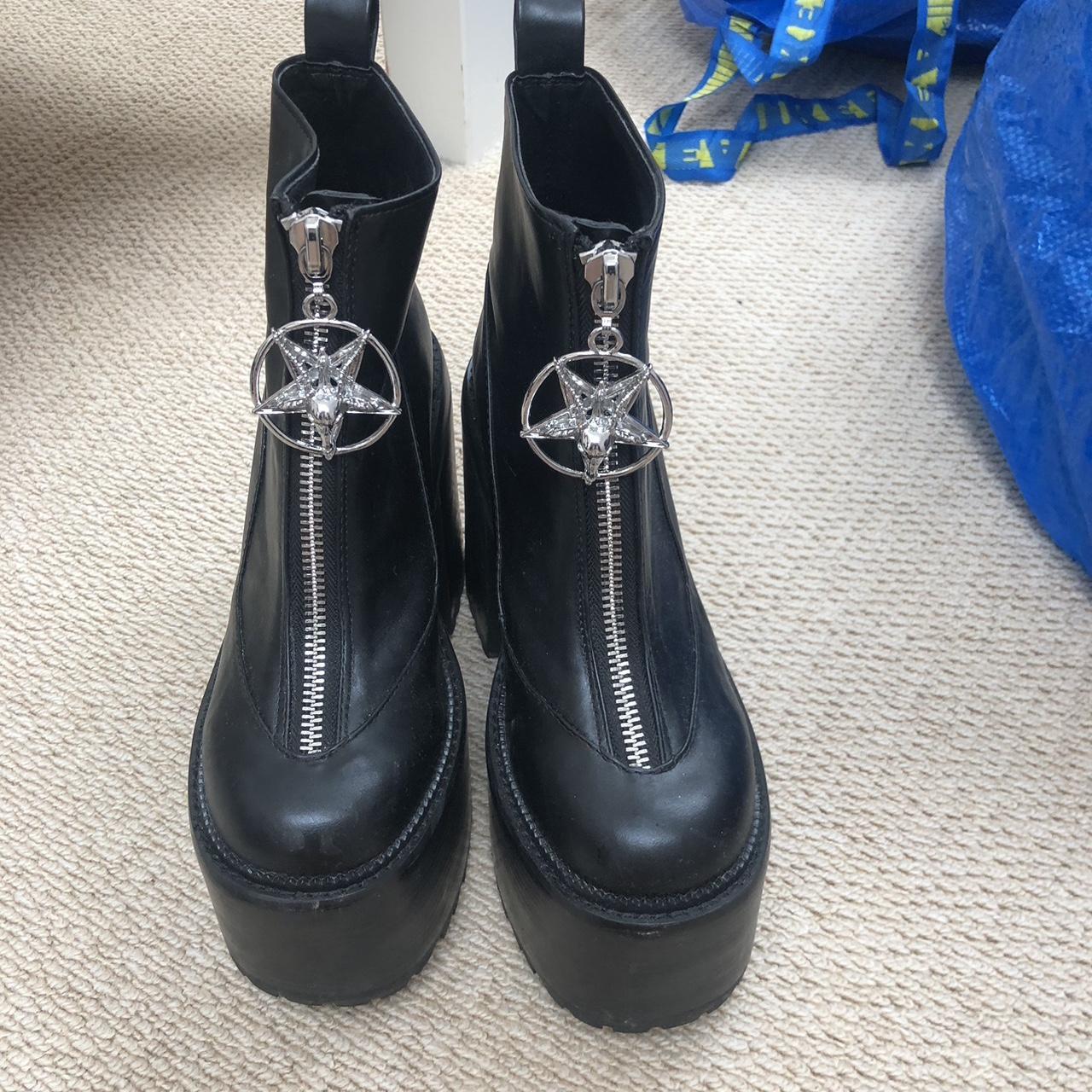 Killstar Pentagram Boots Killstar Goth Black Depop