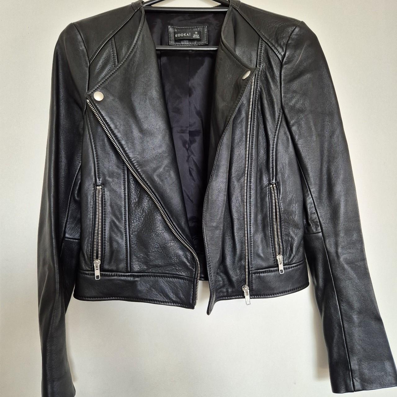 Kookai black Rush genuine leather jacket size