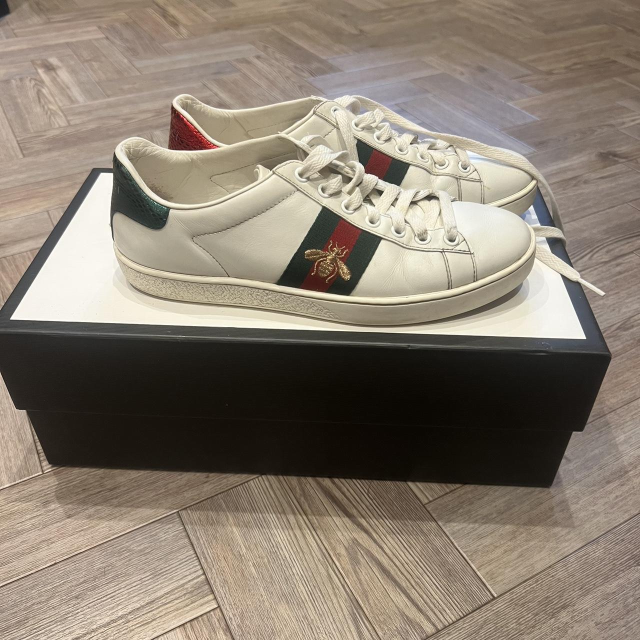 Authentic Gucci New Ace Low Bee Trainers in EU... - Depop