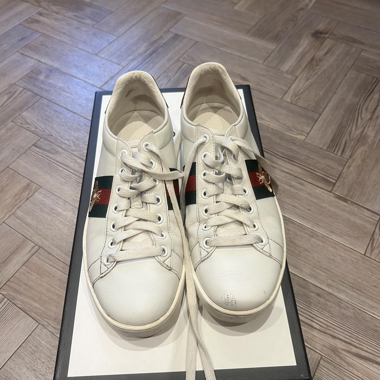 Authentic Gucci New Ace Low Bee Trainers in EU... - Depop