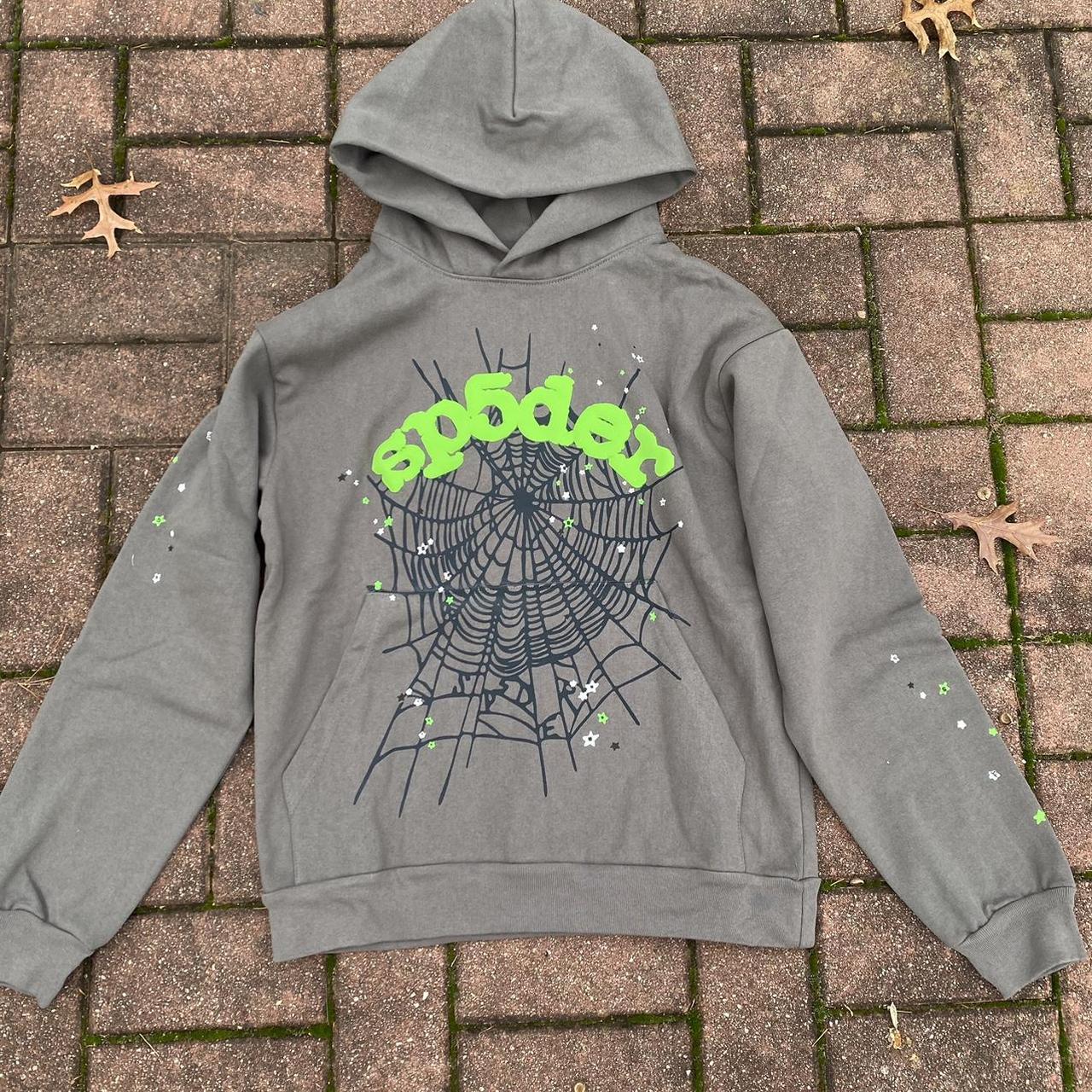 OG grey Sp5der hoodie DM FOR FREE SHIPPING AND... - Depop