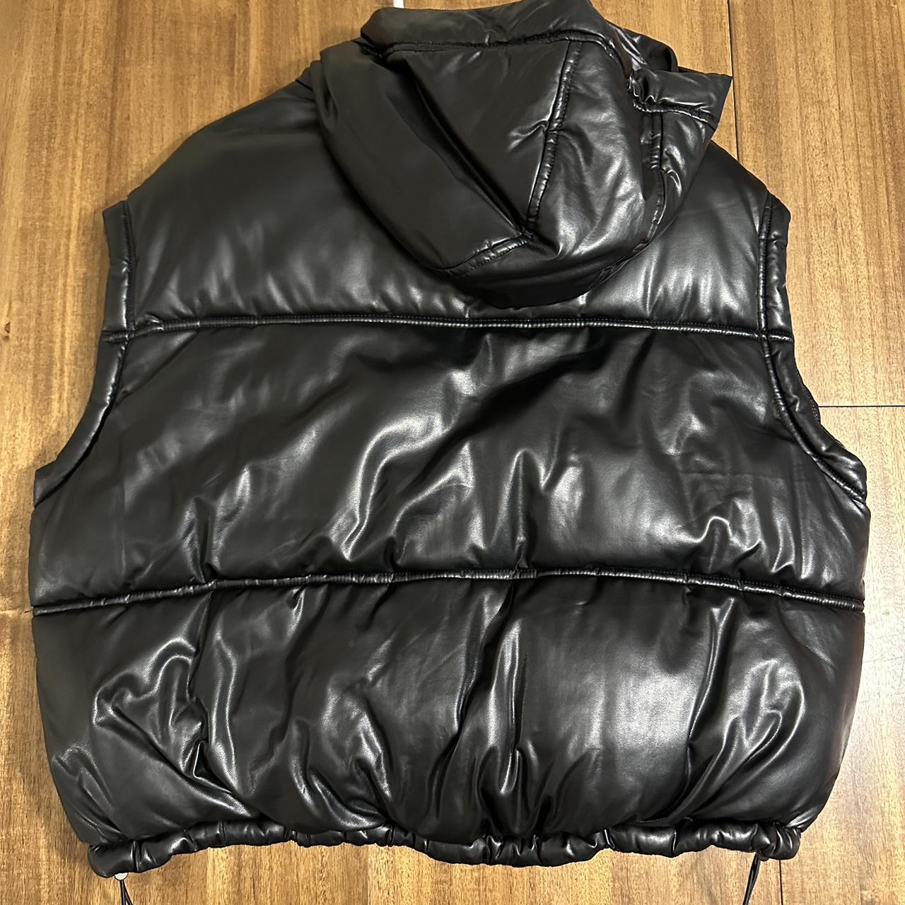 Oversized Faux Leather Puffer Vest Depop 2048