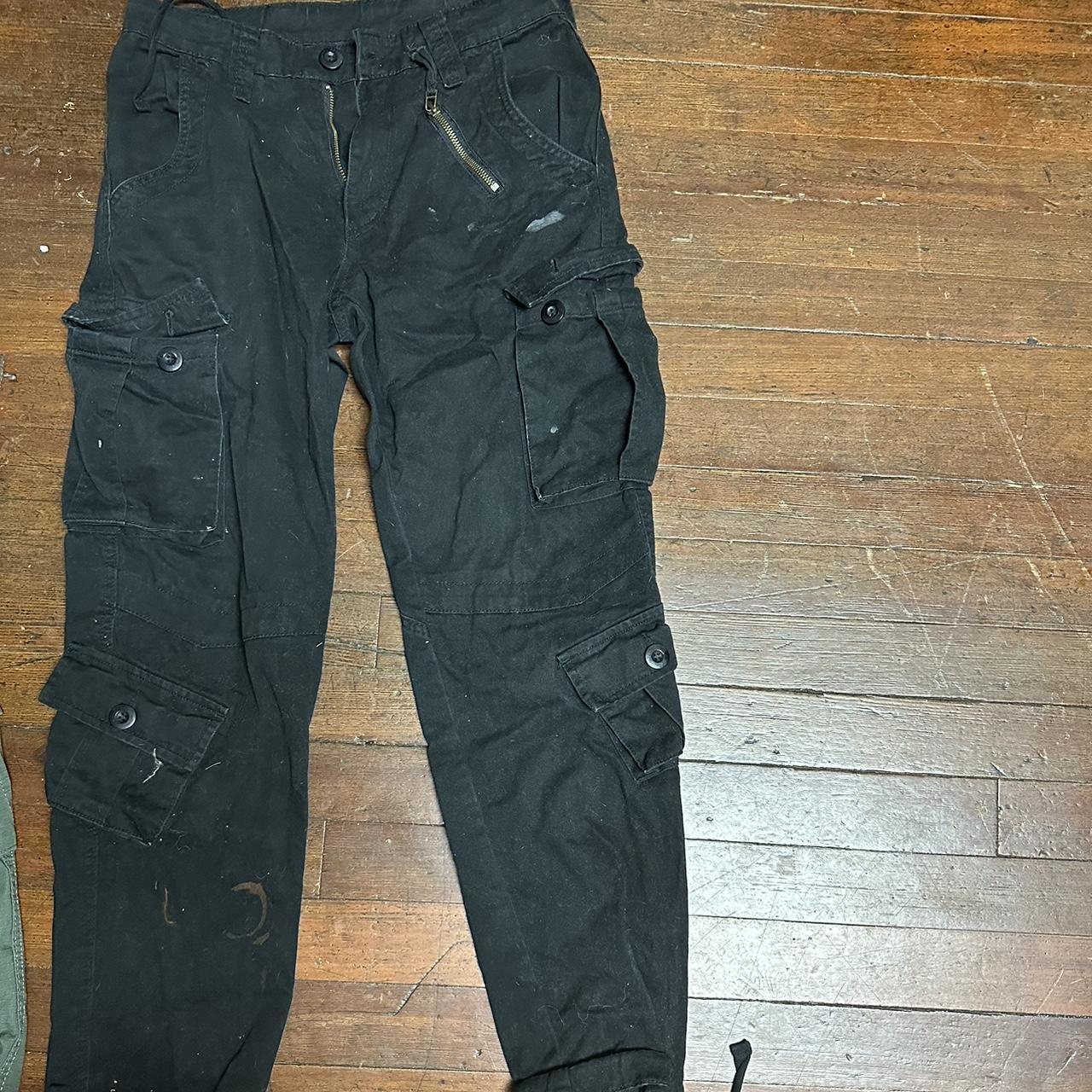 black men's cargo pants waist: 29 slightly worn... - Depop