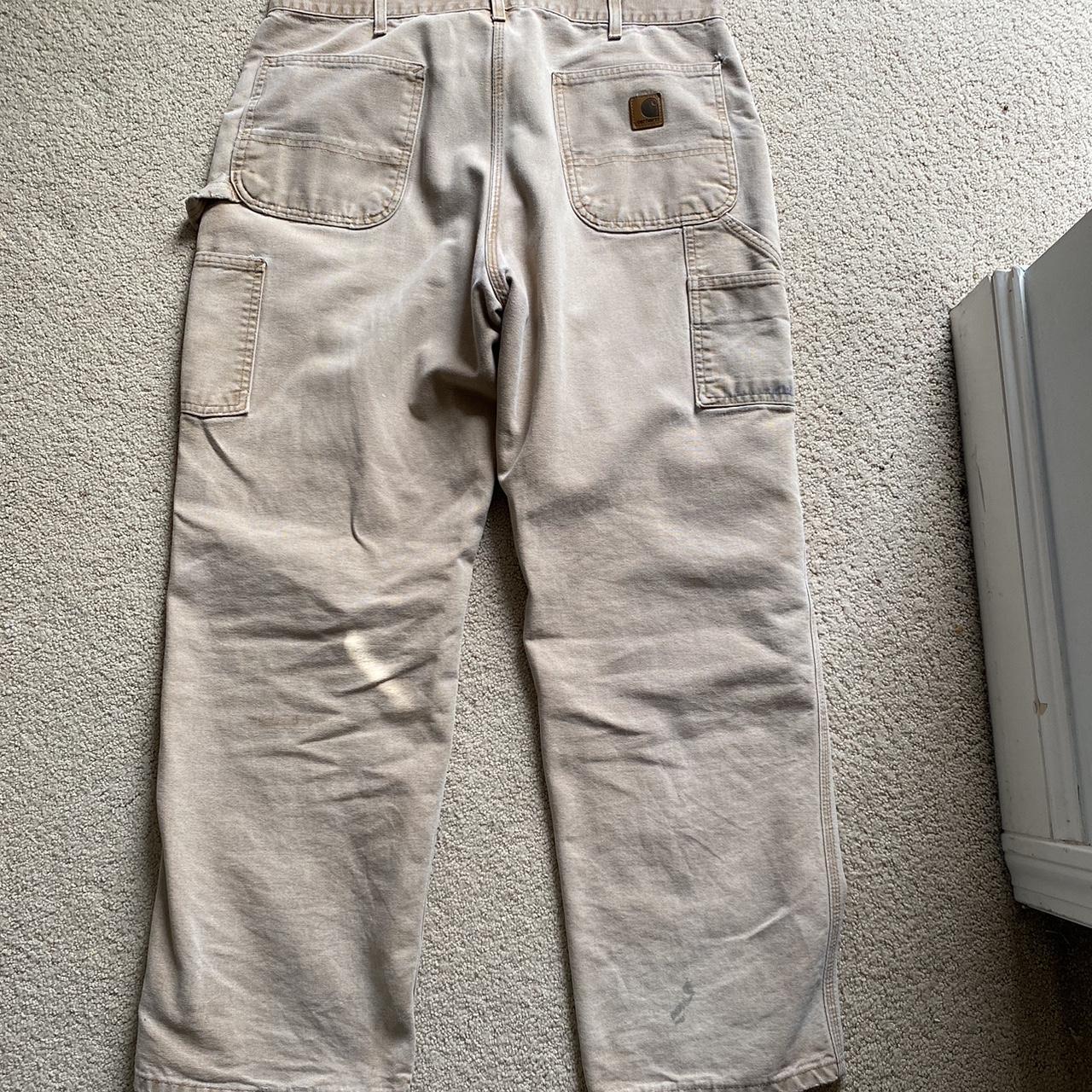 No Boundaries Canvas Carpenter Pants Size 34x31 Tan - Depop