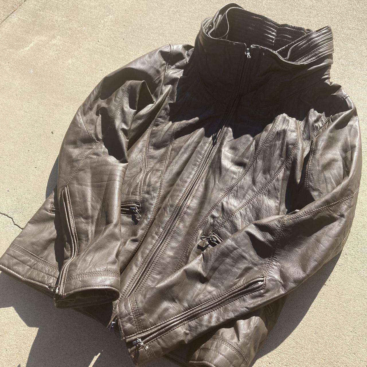 Goa packable hood goat leather bono jacket , Size 2...