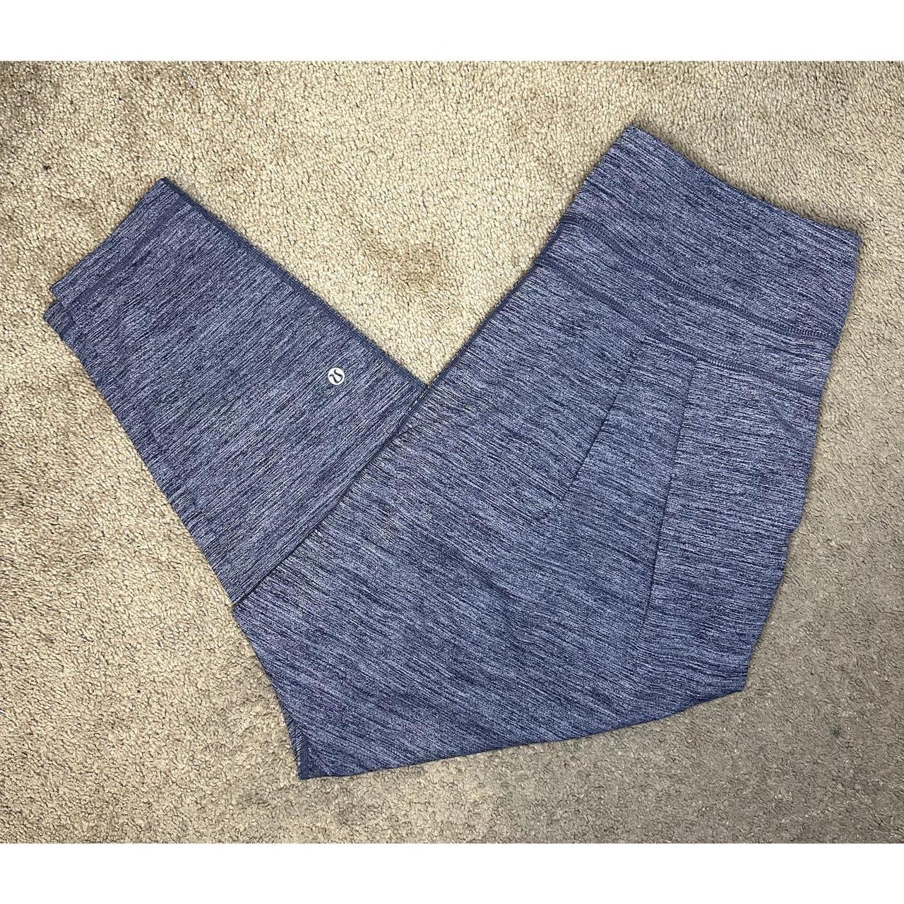 LULULEMON Striped white & navy High Waisted - Depop