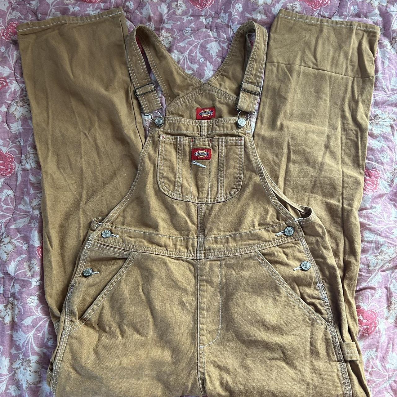 Dickies Women's Tan and Brown Dungarees-overalls