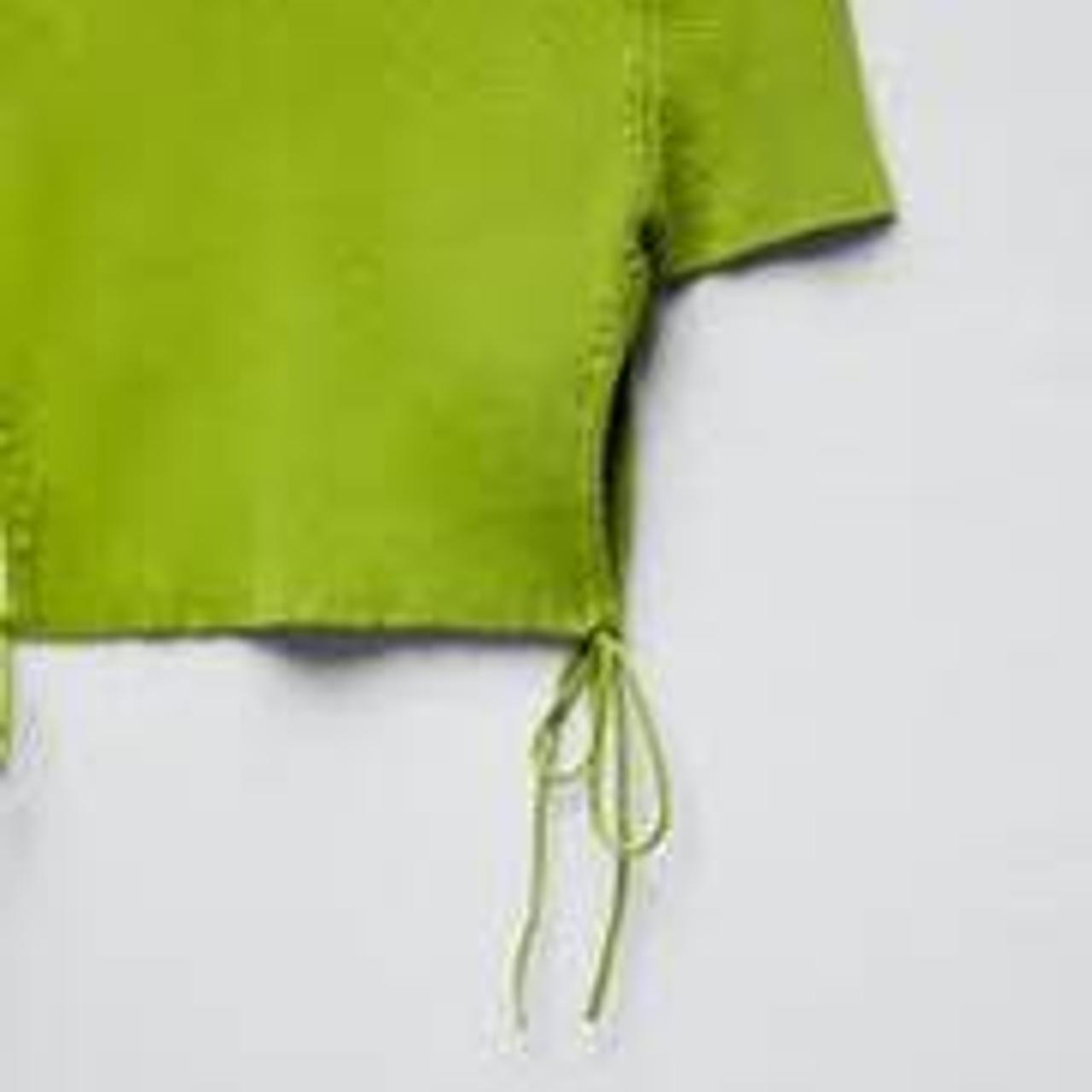 Zara cropped knit top. Green. Size M. Brand... Depop