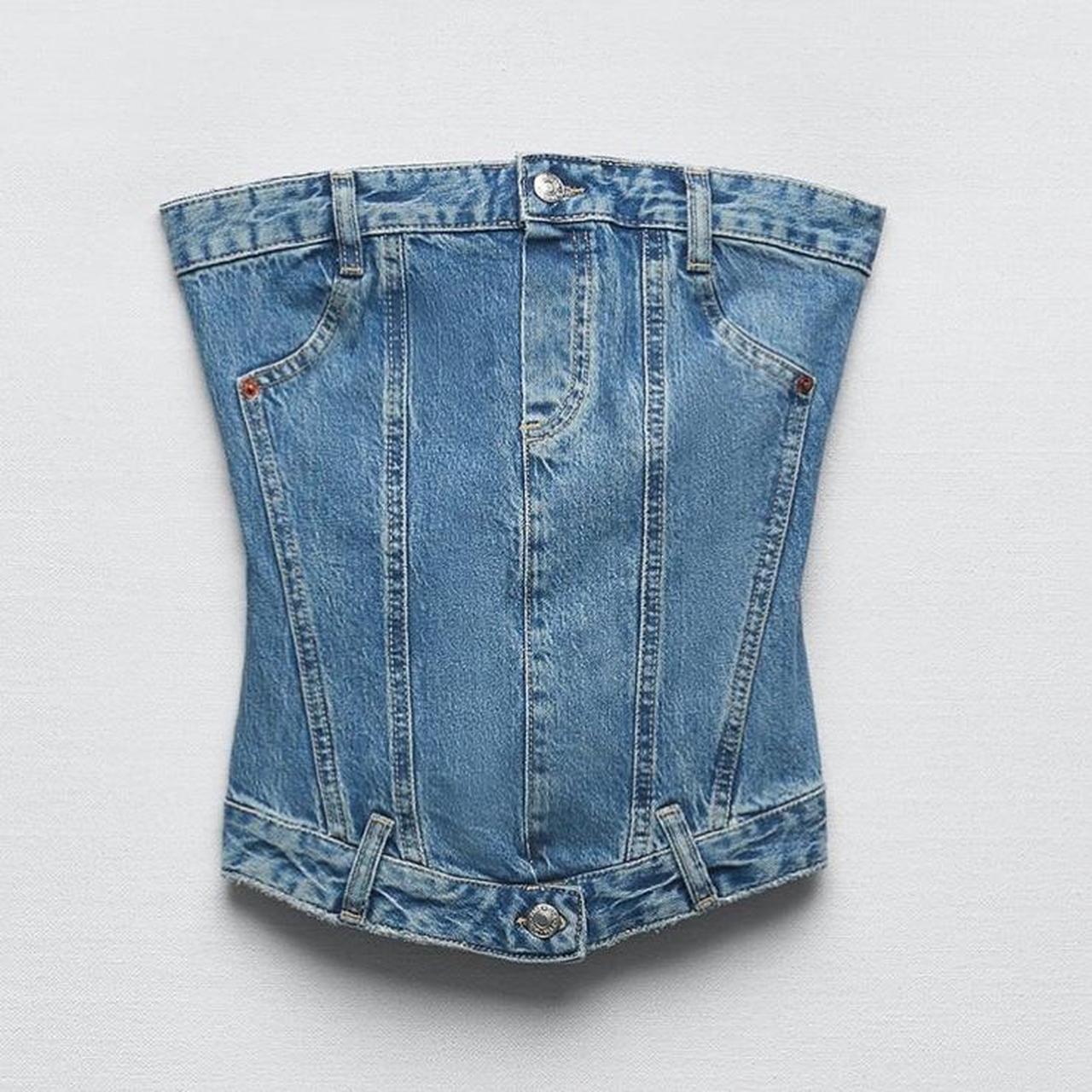 Zara TRF Denim Corset Top 💙 - brand new with tags - - Depop