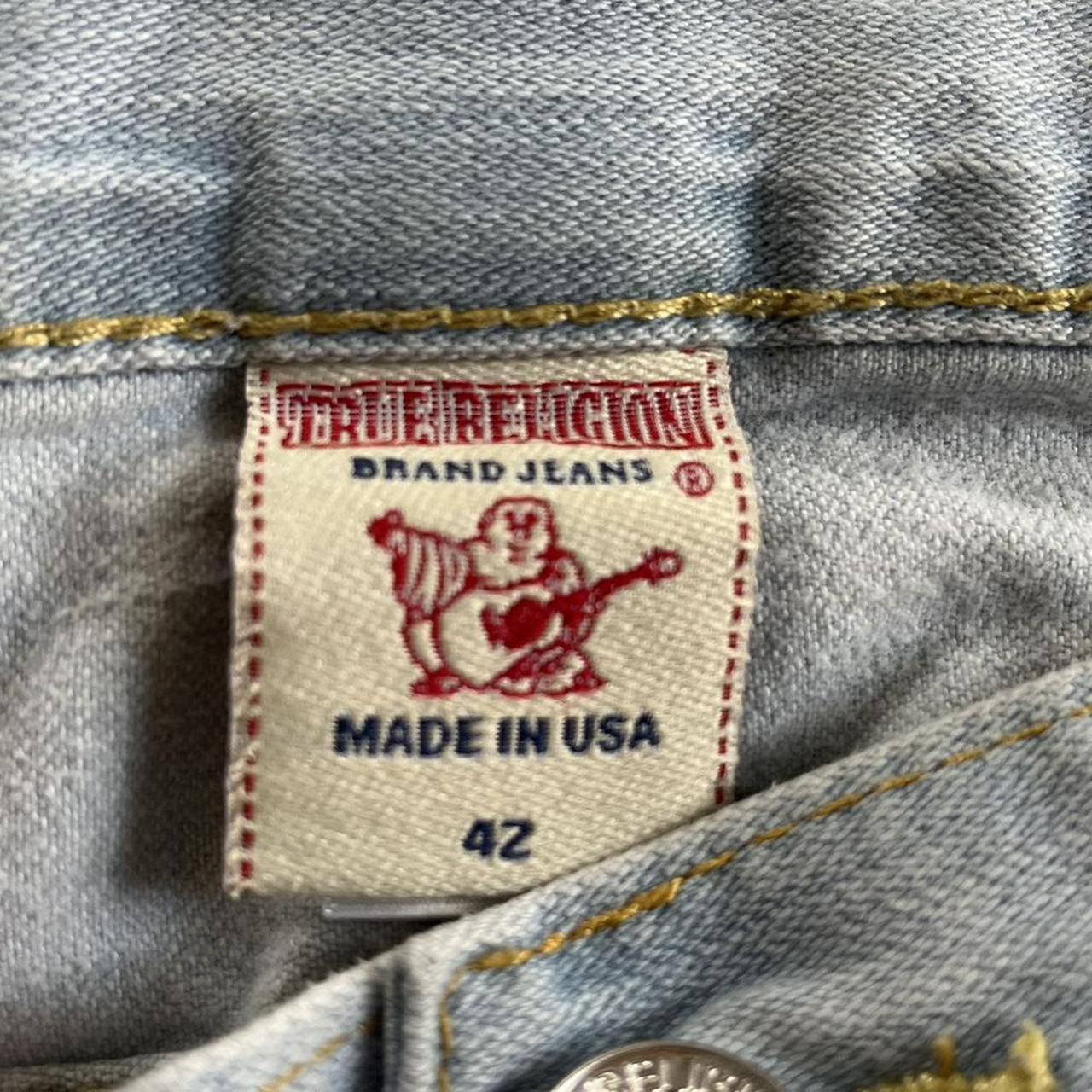 sick custom made ripped jorts true religion brand... - Depop