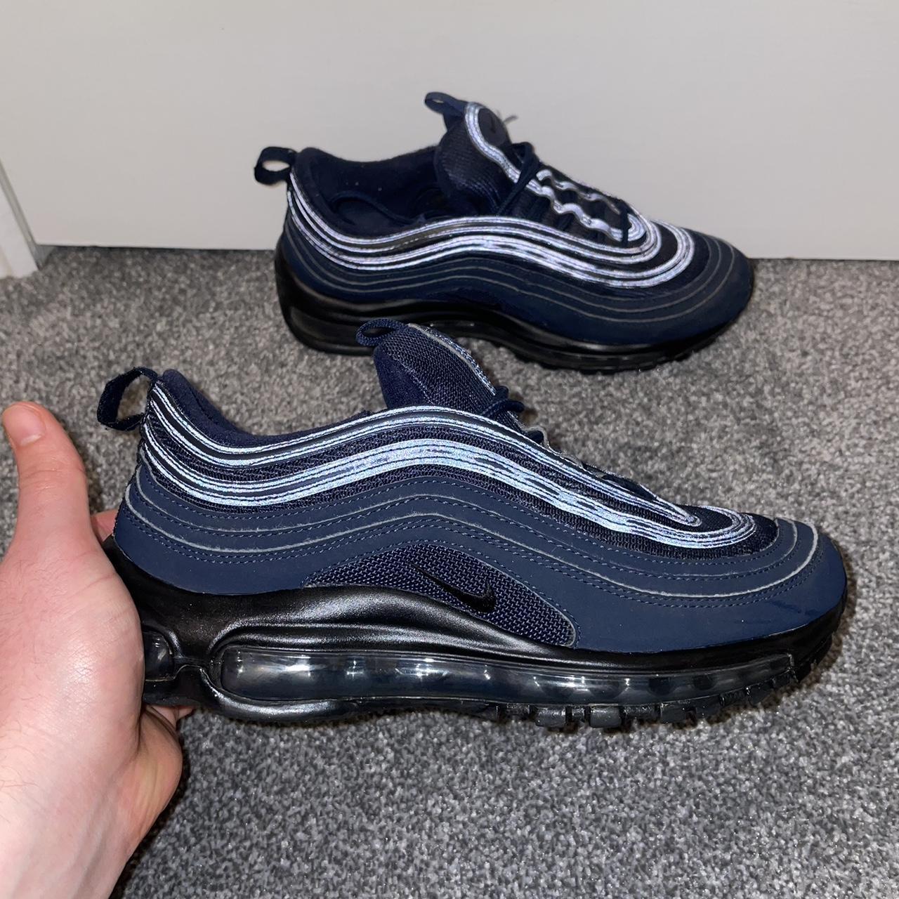 Nike air max 97 Navy A few scuffs on the bubble but... - Depop