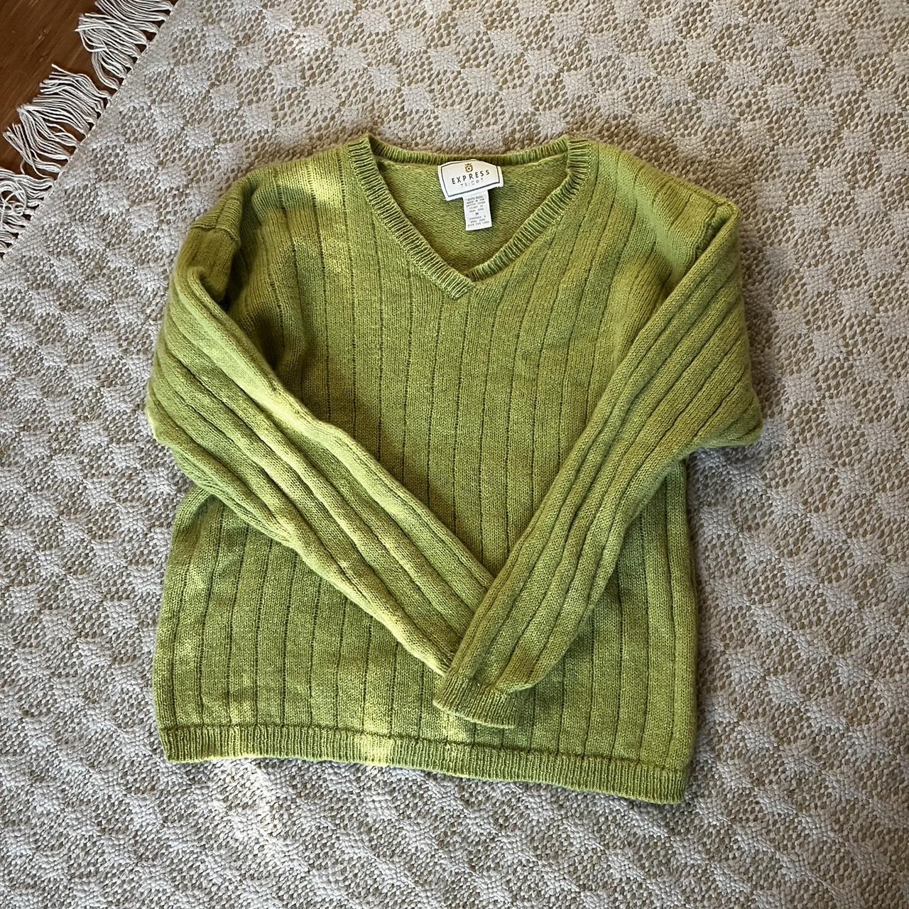 Beautiful green wool sweater. One hole in the sleeve... - Depop