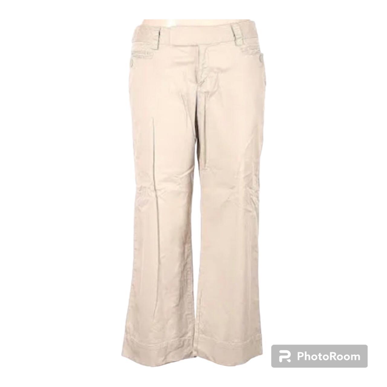 Mossimo Flared Cotton Stretch Pants Beige Size 14 - Depop