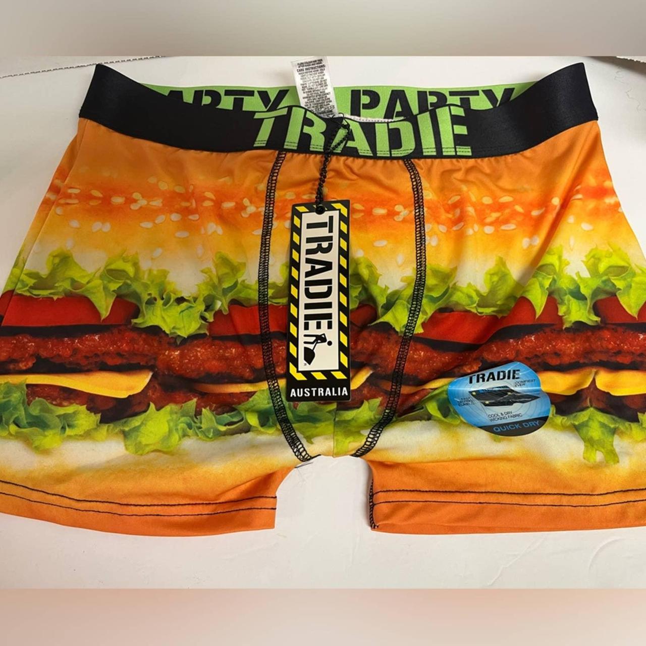 Tradie Men S Boxer Briefs Funny Party Pants Pizza Depop   P0 