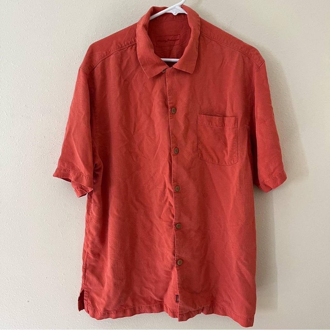 Tommy Bahama Men’s Salmon Color Silk Button Down... - Depop