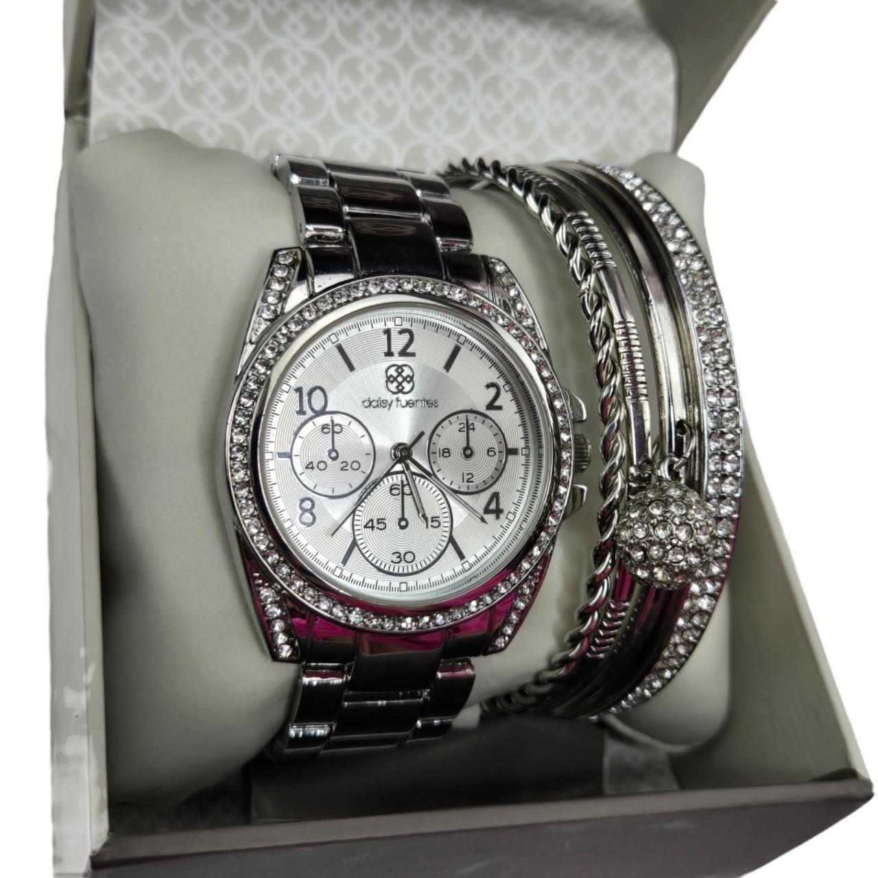 Diamond Daisy Fuentes Uhr Silber Daisy Fuentes Piece Set Watch