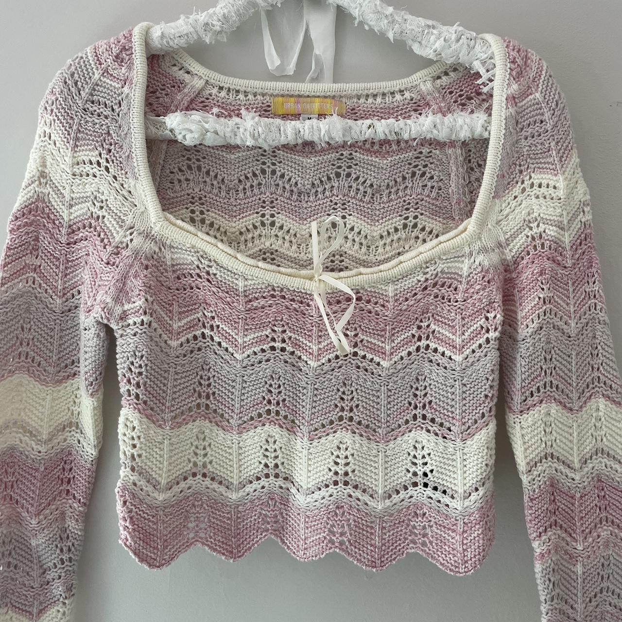 Adorable, crocheted cropped urban outfitters... Depop