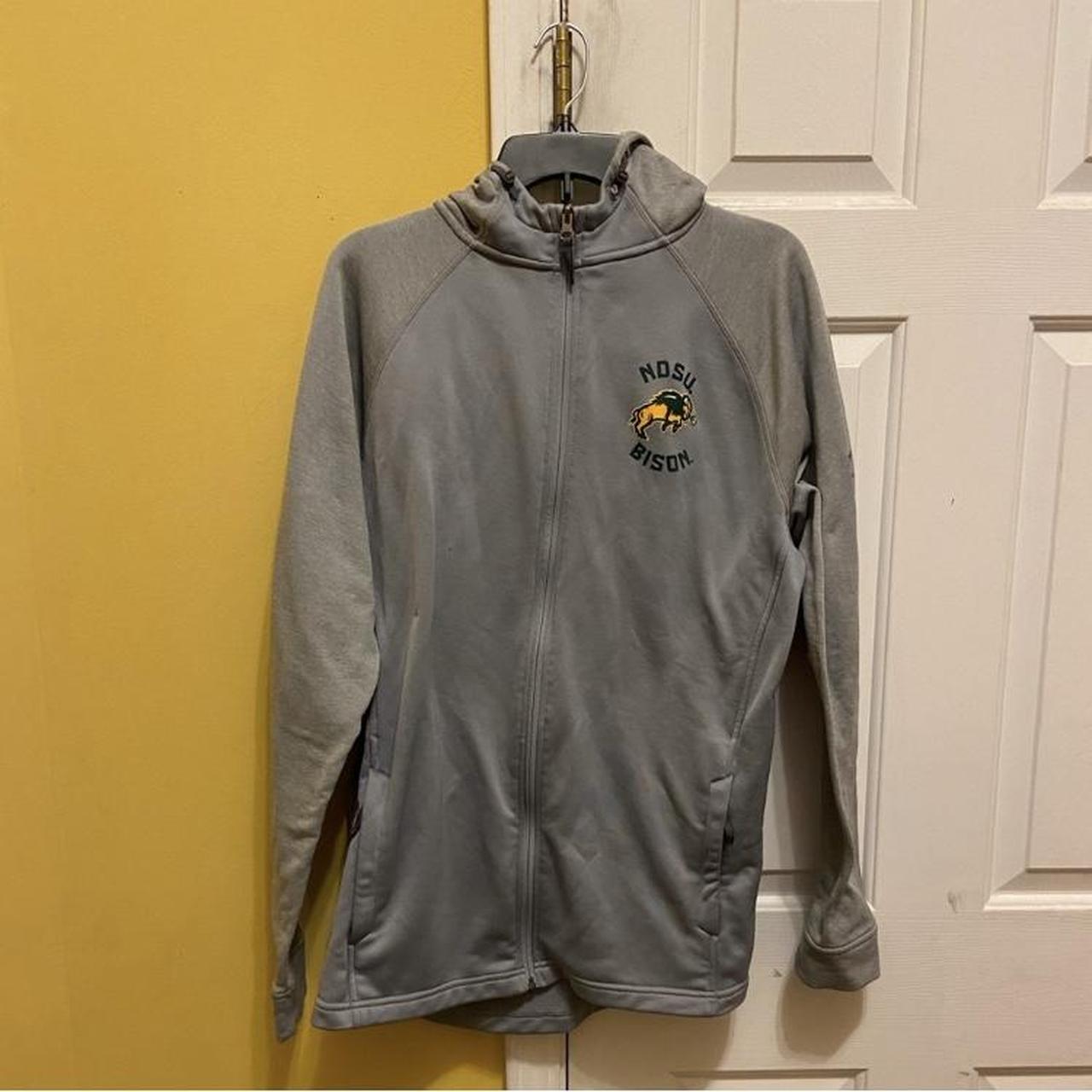 Drawstring hooded fleece zip up jacket NDSU Football... - Depop