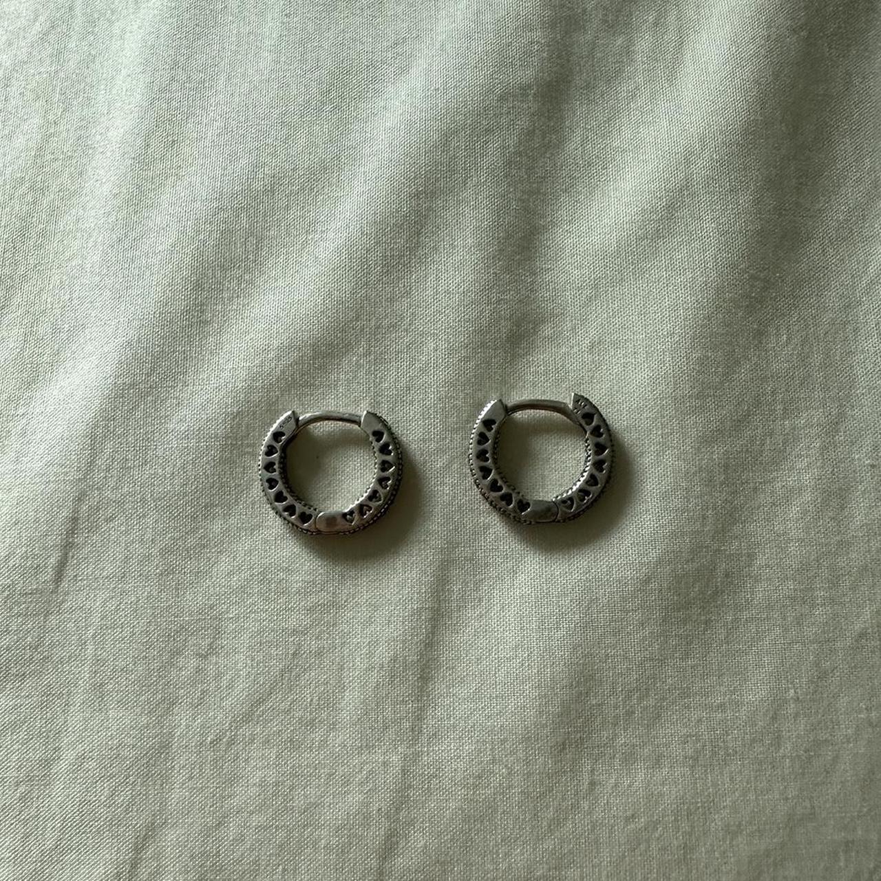 New Silver pandora earrings - Depop