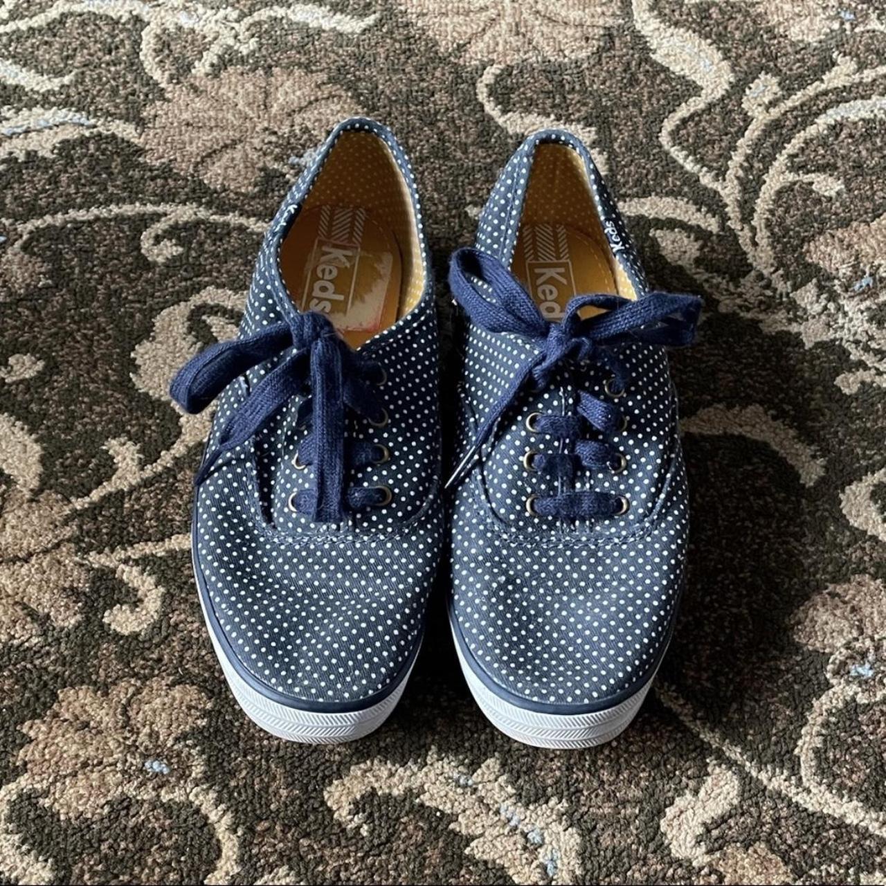 Keds sneakers Navy with white pok a dots Canvas - Depop