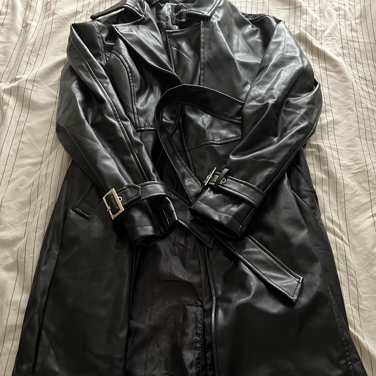 Black fashion nova trench coat, worn only once.... - Depop