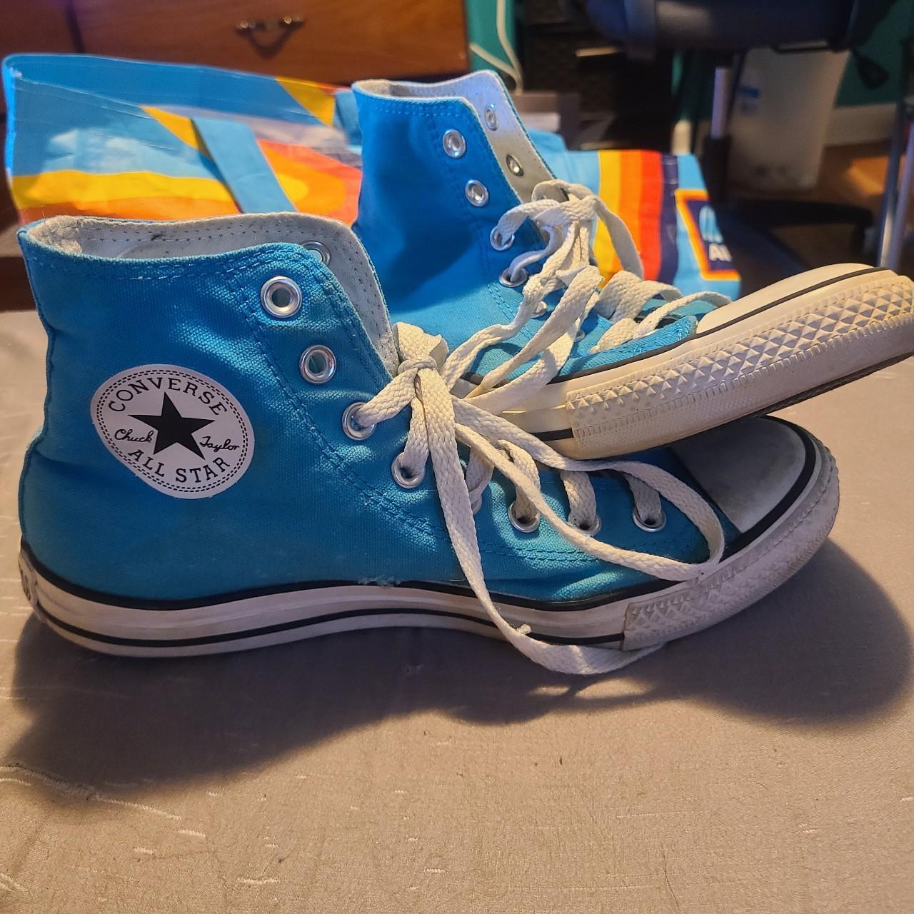 Unisex Converse All Star Hightops/Turquoise and... - Depop