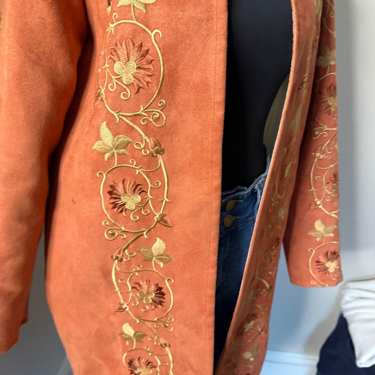 Source Unknown Women's Duster Jacket - Orange/Bro… - image 6