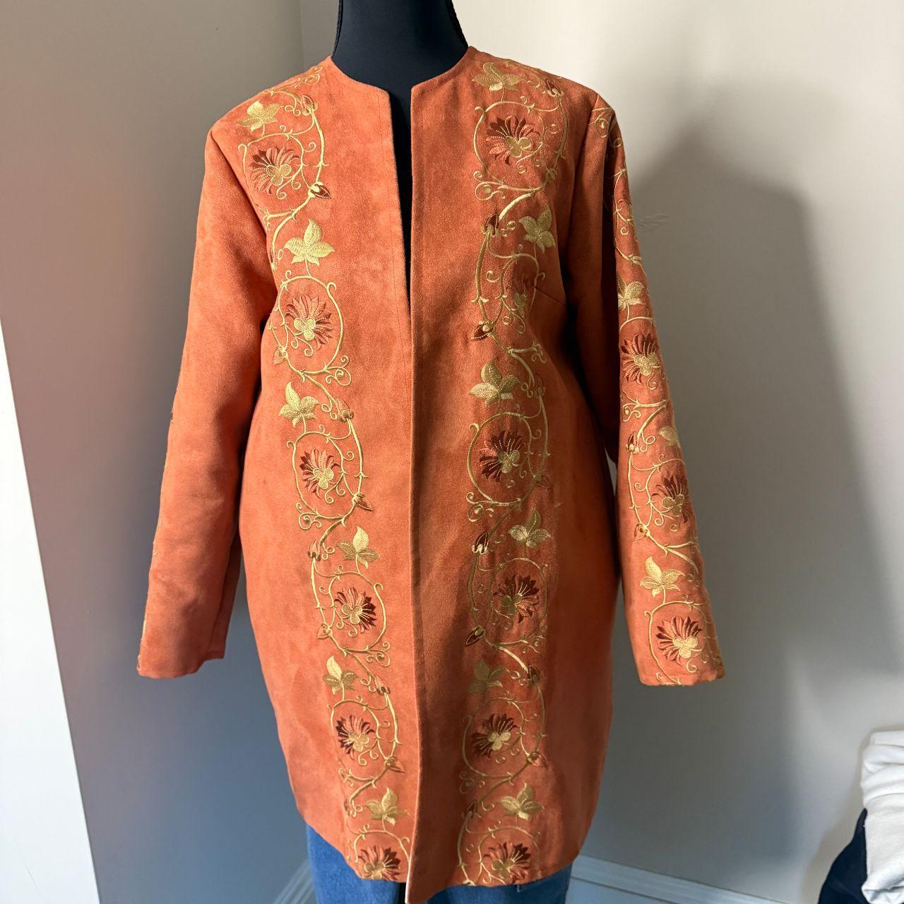 Source Unknown Women's Duster Jacket - Orange/Bro… - image 2