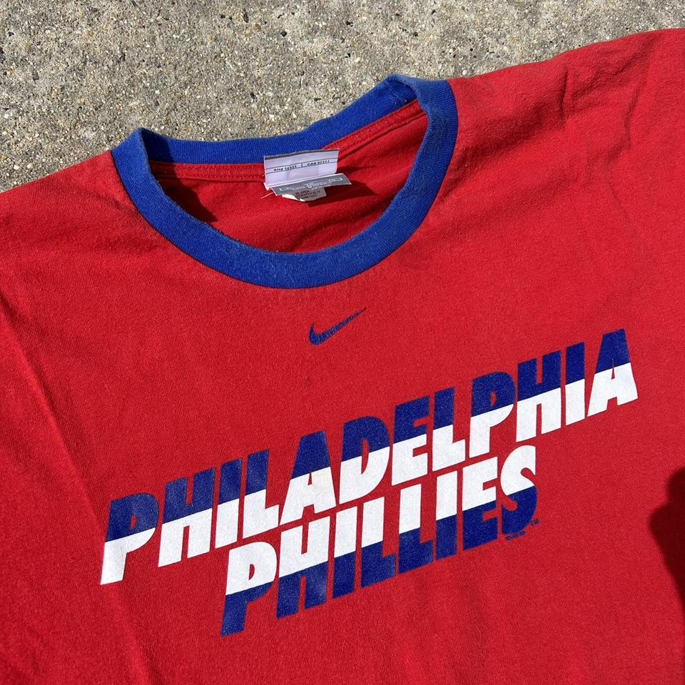 Grey Phillies Nike team tee. Size Large measurements - Depop