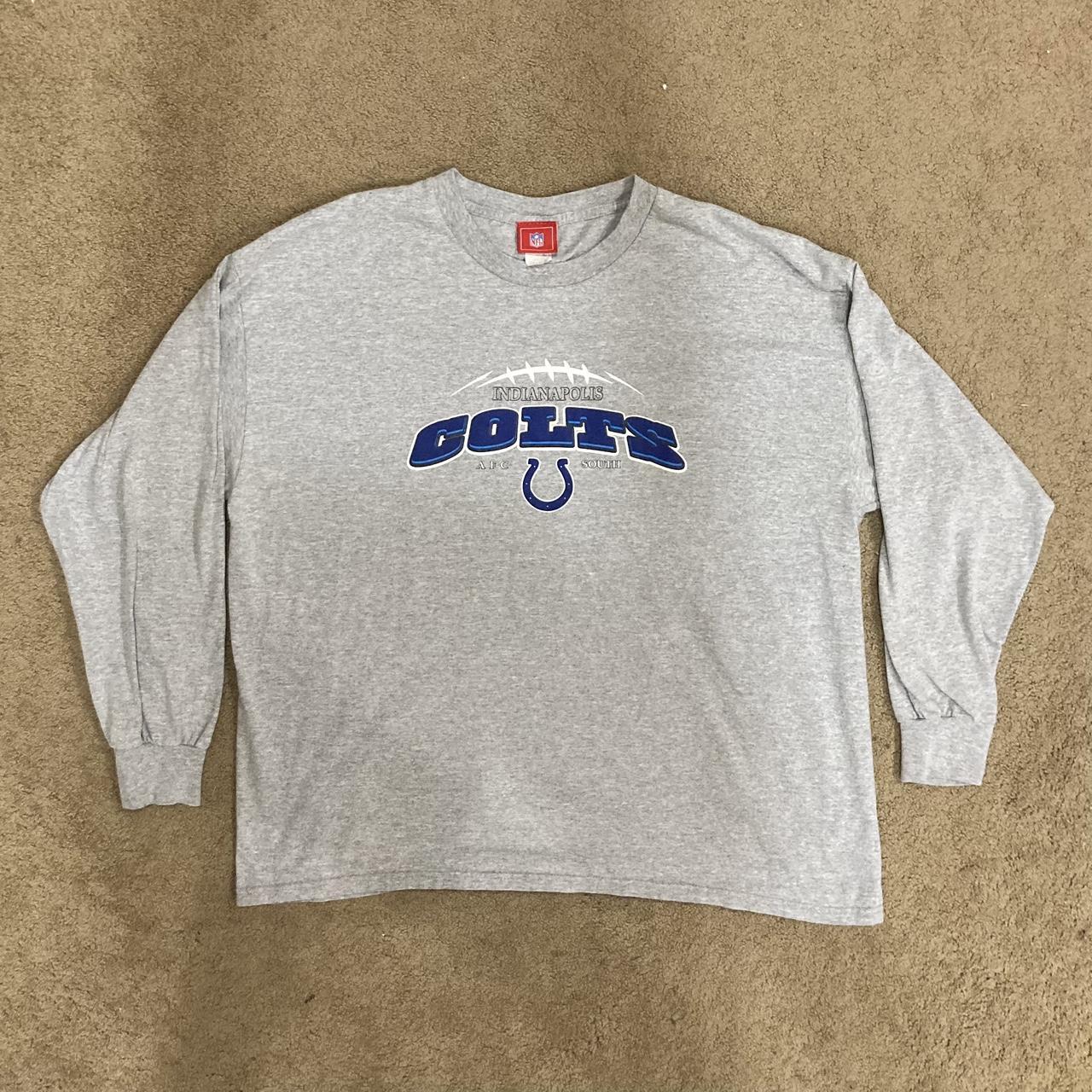 NFL colts men’s long sleeve gray cotton football... - Depop