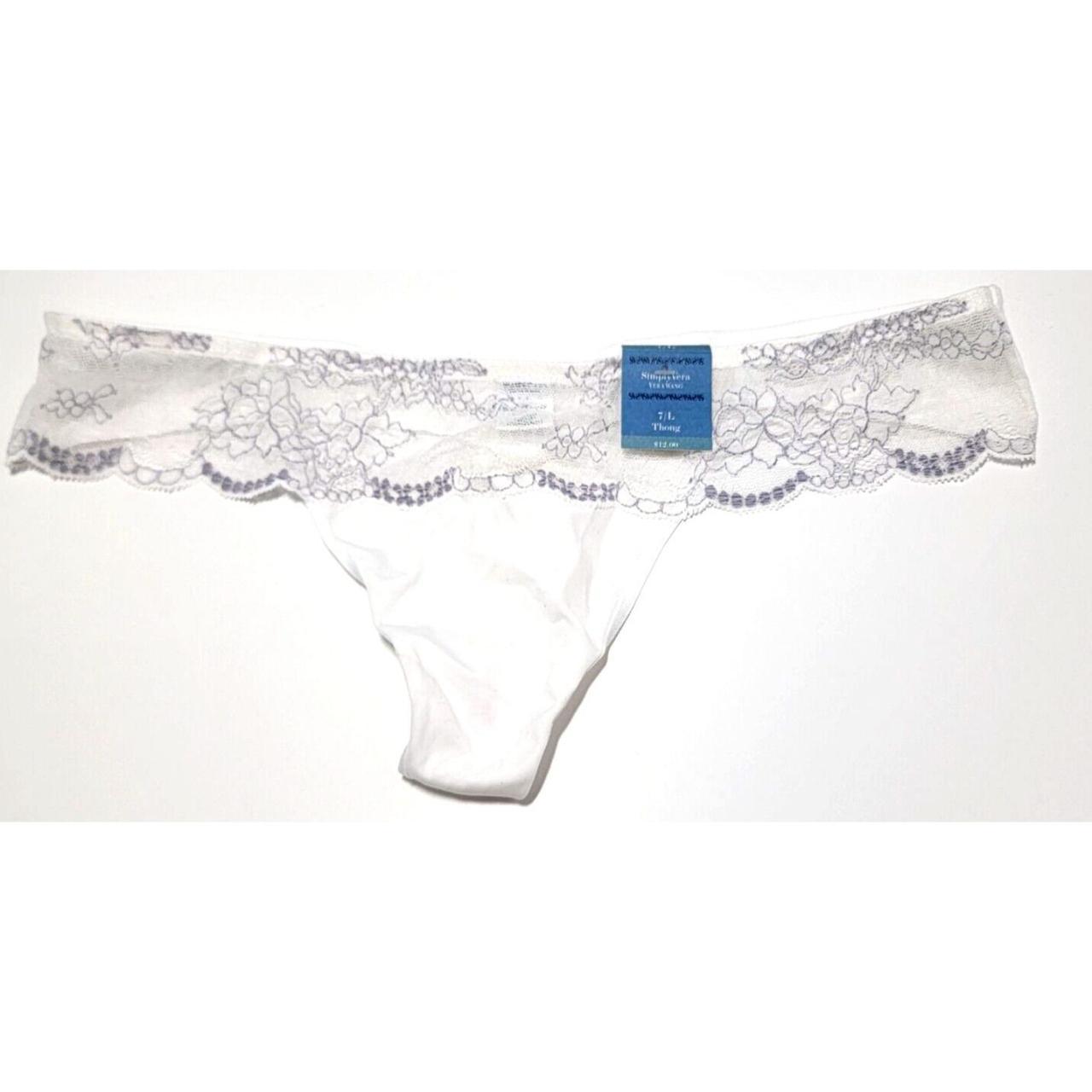 Simply Vera Wang White Thong Panties 82% Nylon 1... - Depop