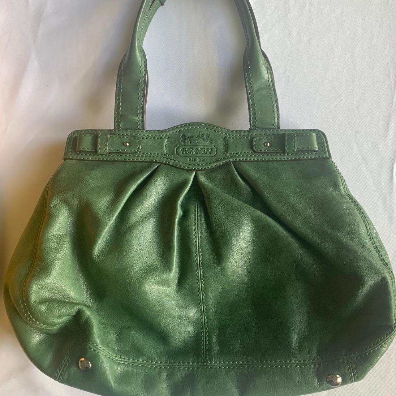 Coach Emerald Leather Turnlock Shoulder Handbag