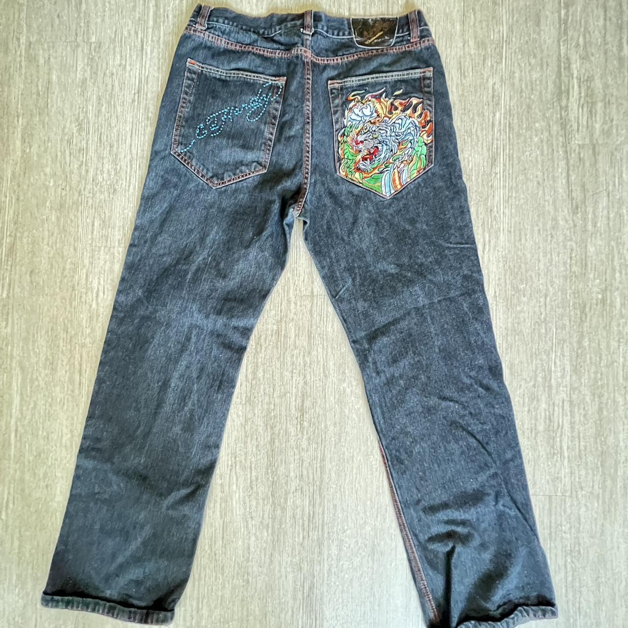 Vintage Ed Hardy jeans 36 x 34 - Depop