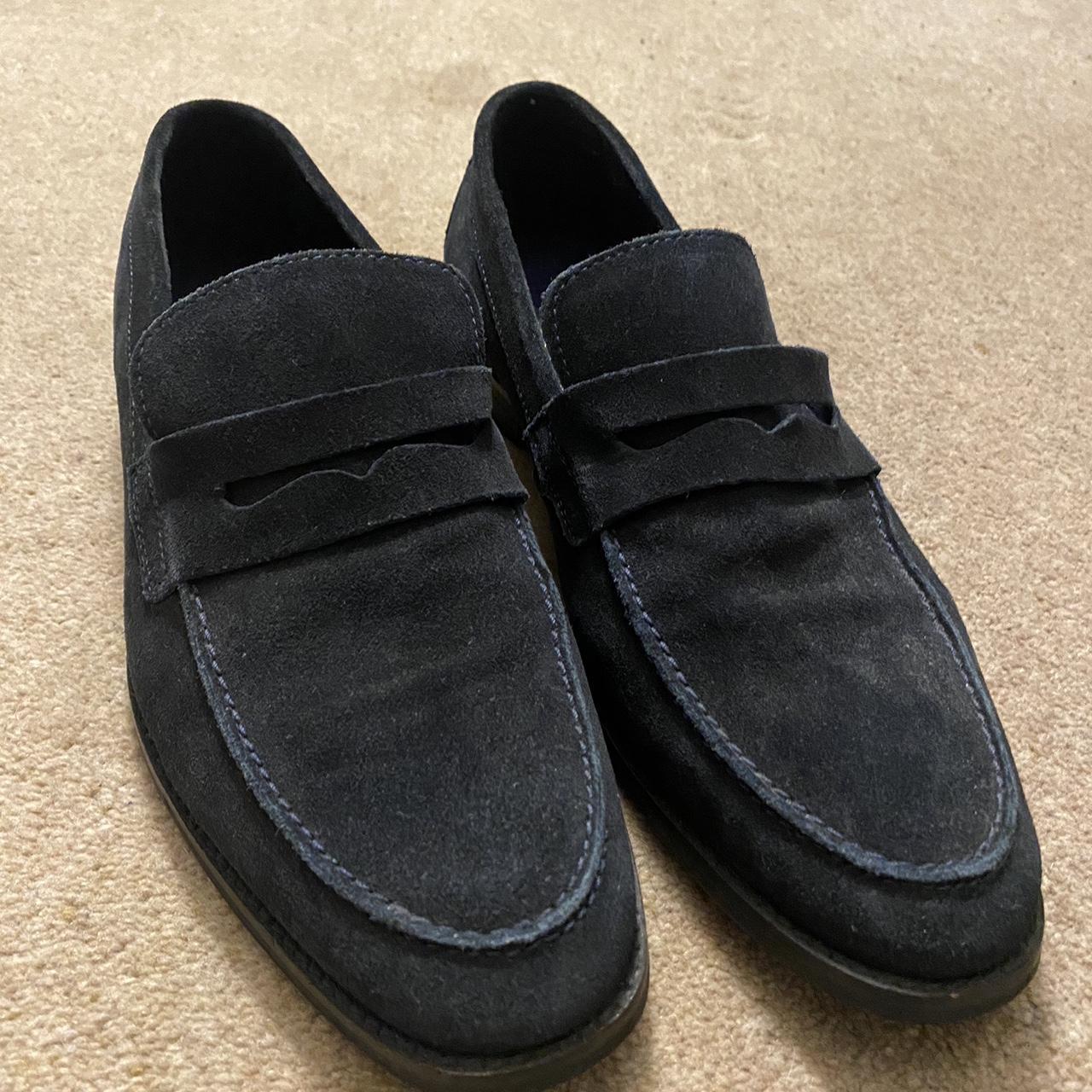 Size 10.5 Kurt Geiger loafers Navy blue - Depop