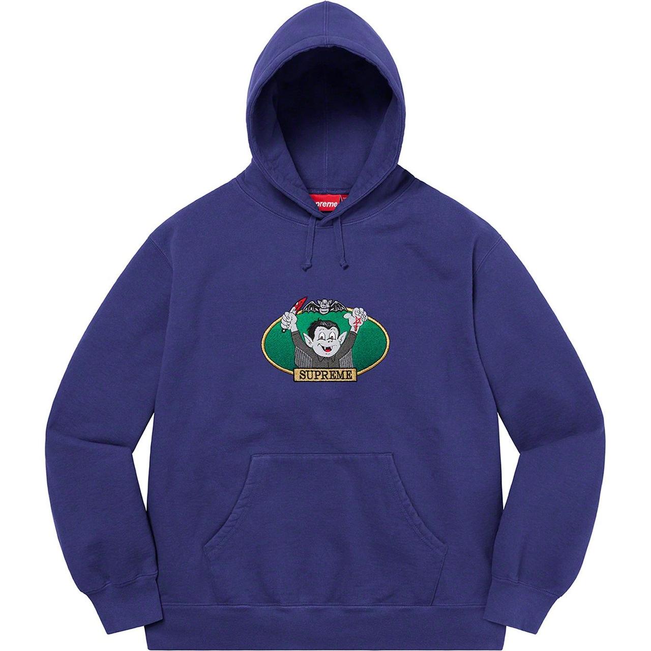 Supreme vampire boy hooded sweatshirt, washed navy,...