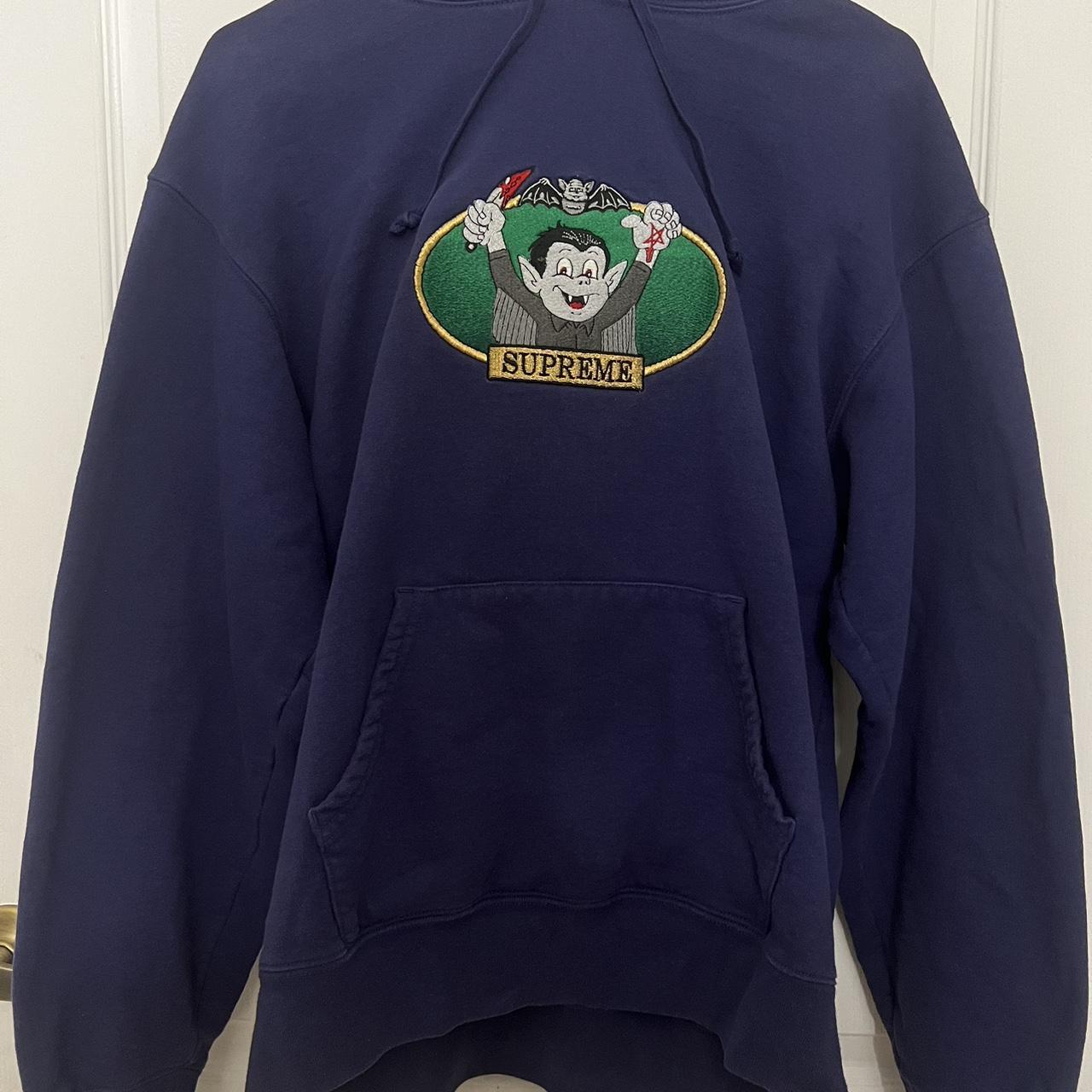 Supreme Snowman Hooded Sweatshirt Dark Royal Blue - Depop