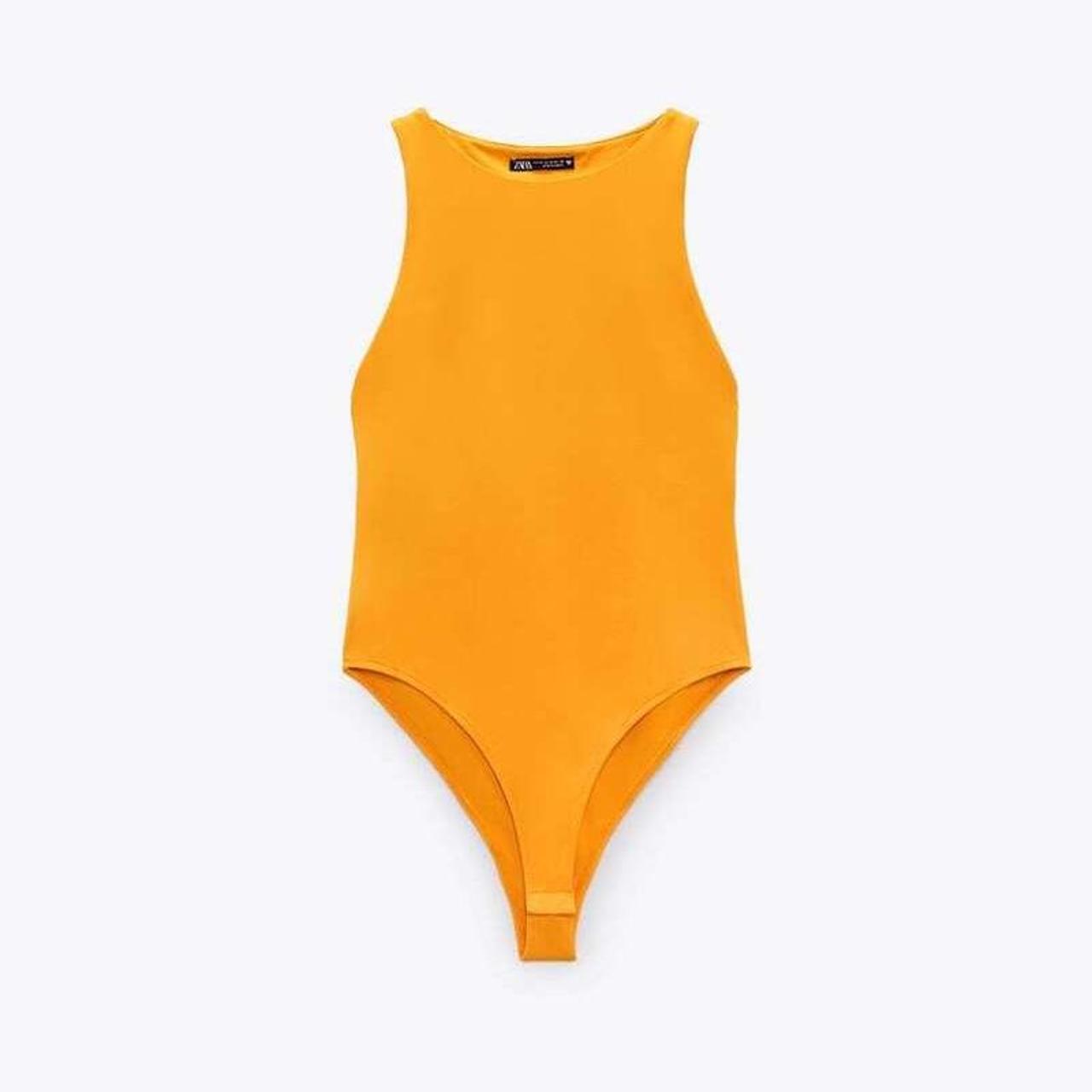 Zara halterneck bodysuit with button snap | Depop