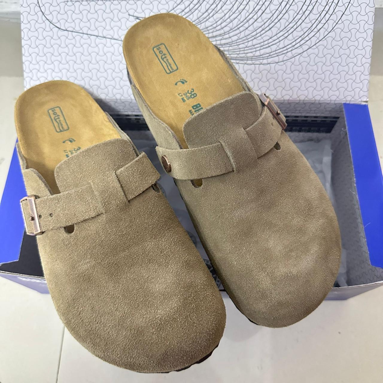 Birkenstock Boston Clogs in Taupe- EU 38 Women US - Depop