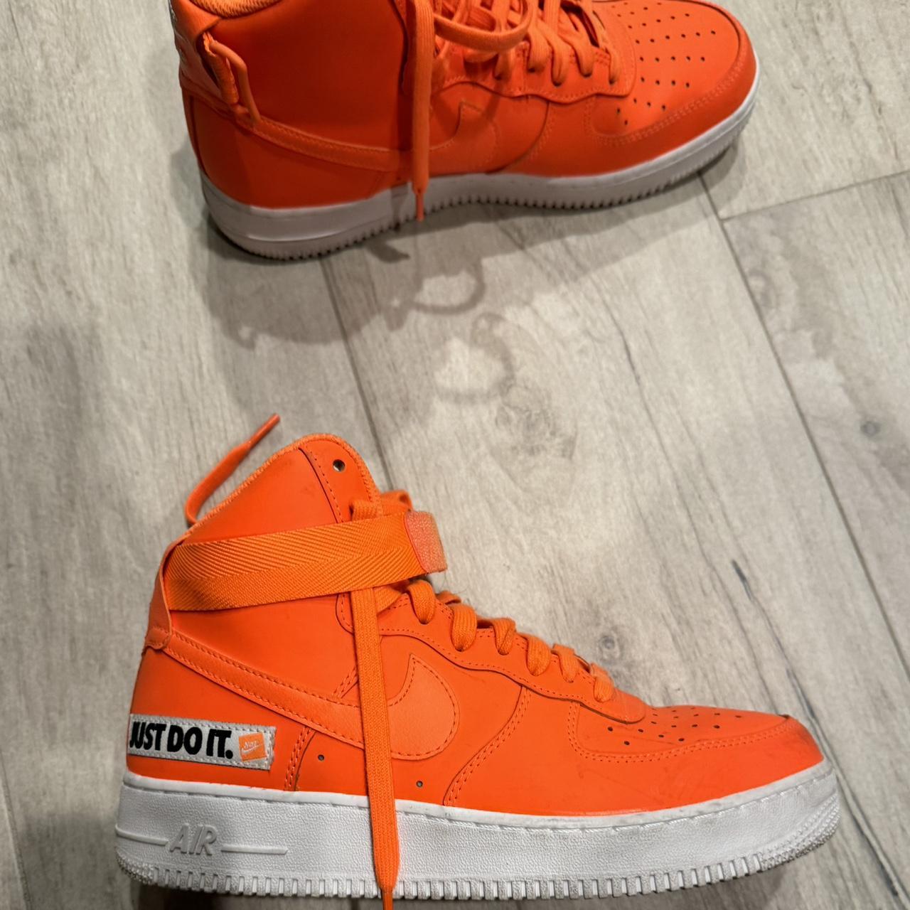 Neon orange Nike high tops US 9.5 women s Depop