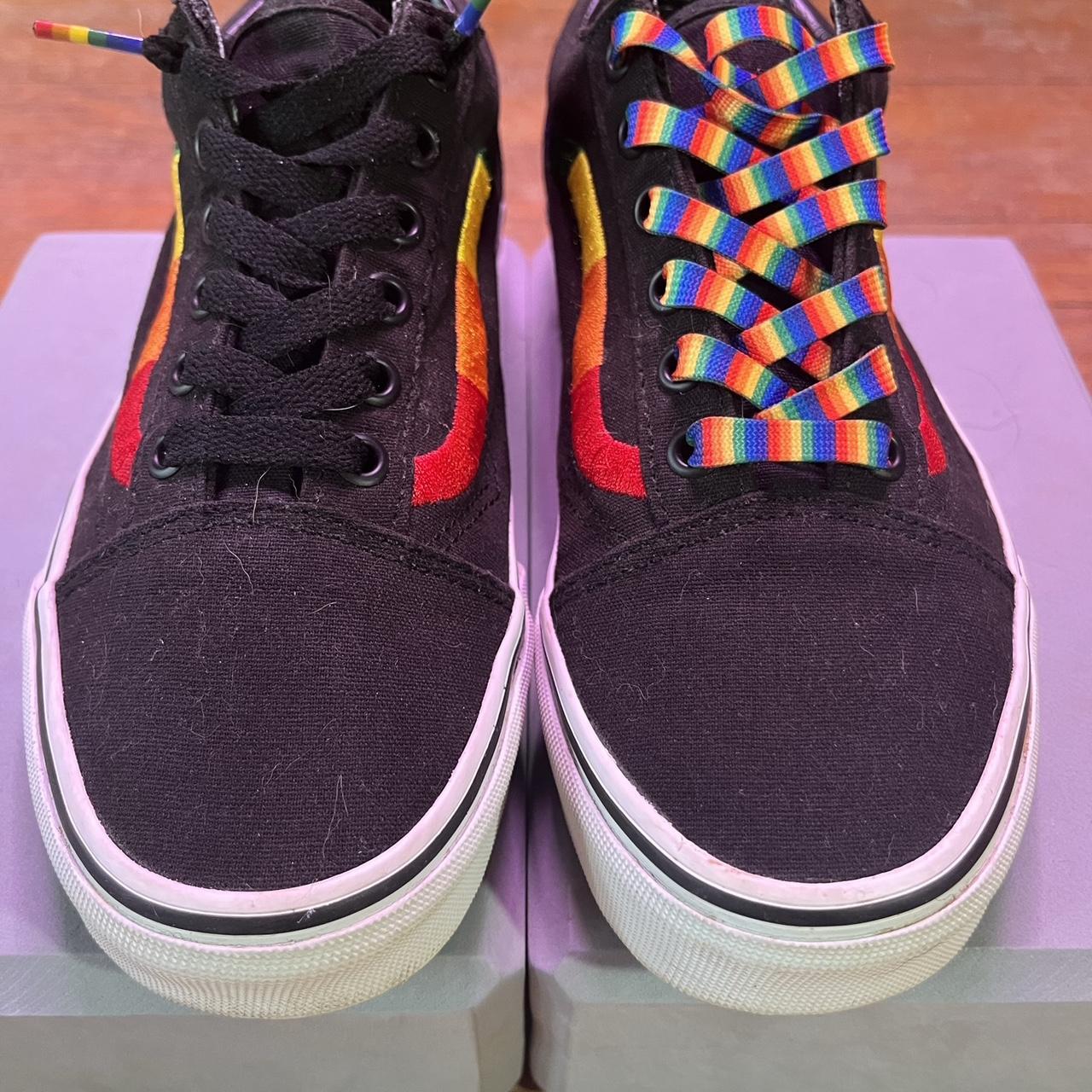 Vans black and clearance rainbow