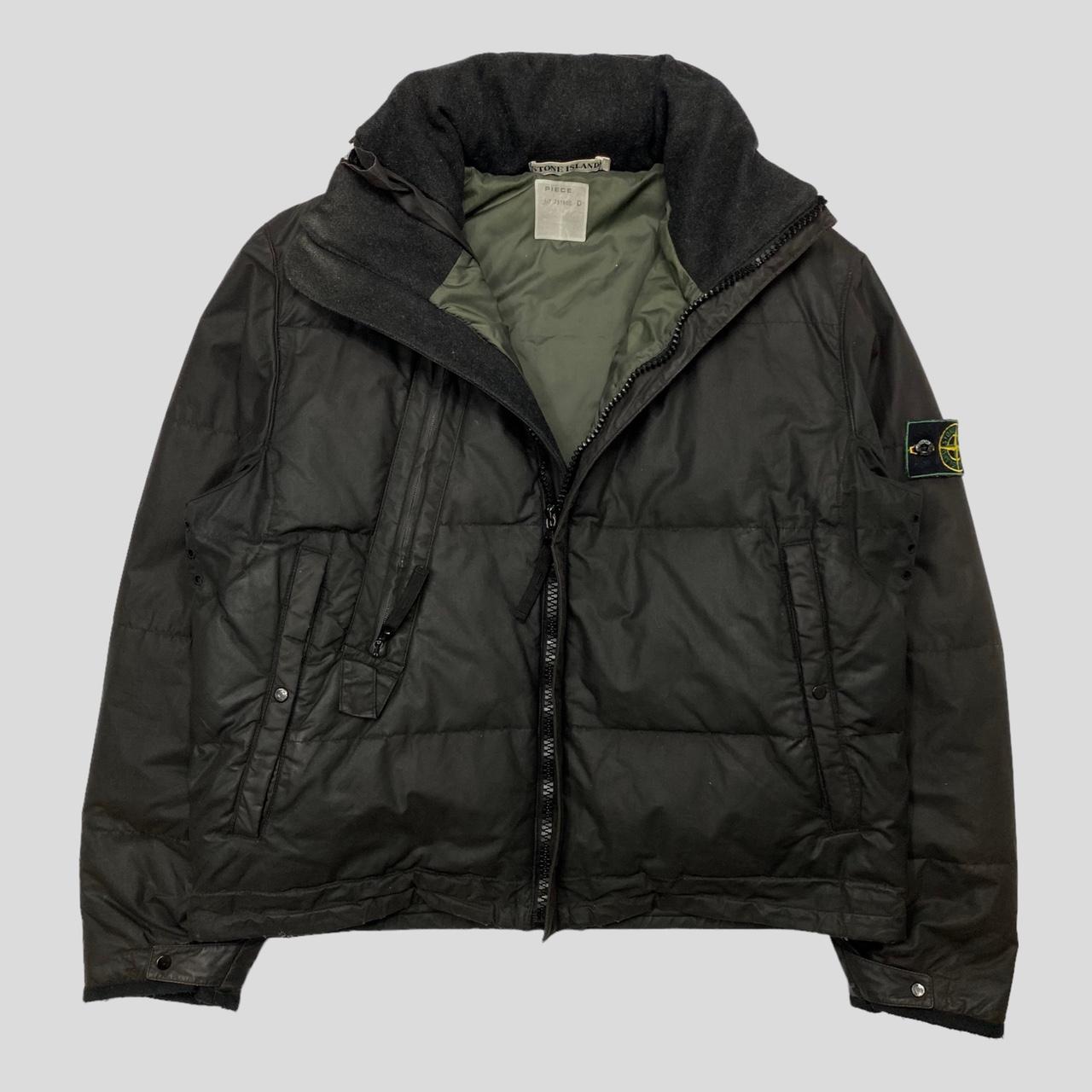 Stone Island AW99 Waxed Cotton Asymmetrical Puffer | Depop