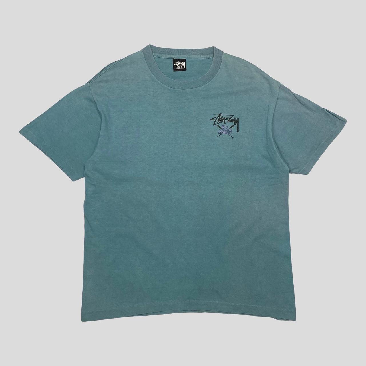 Stüssy Men's Blue and Purple T-shirt | Depop