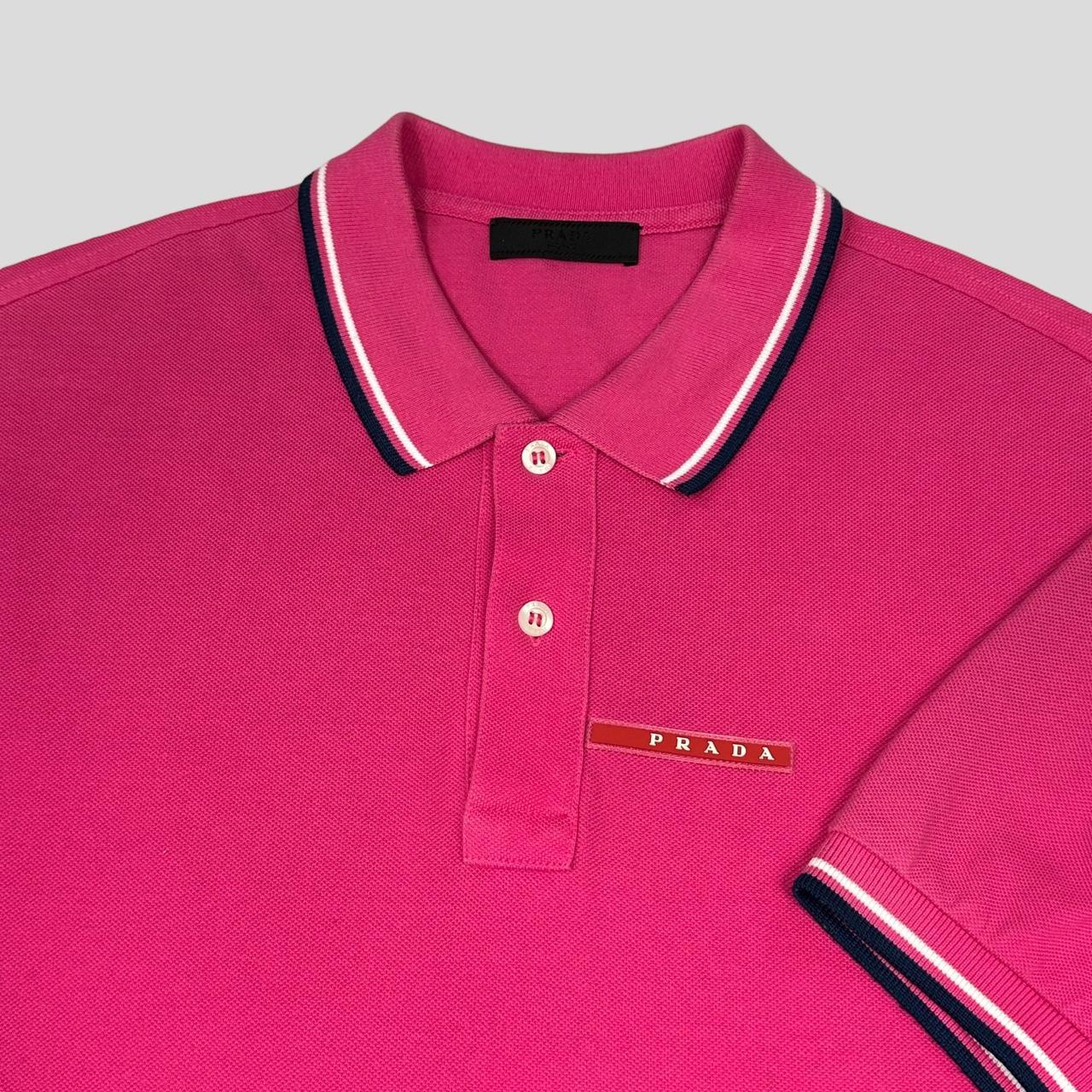 Prada 2016 Hot Pink Polo M L Prada Milano Red Tab