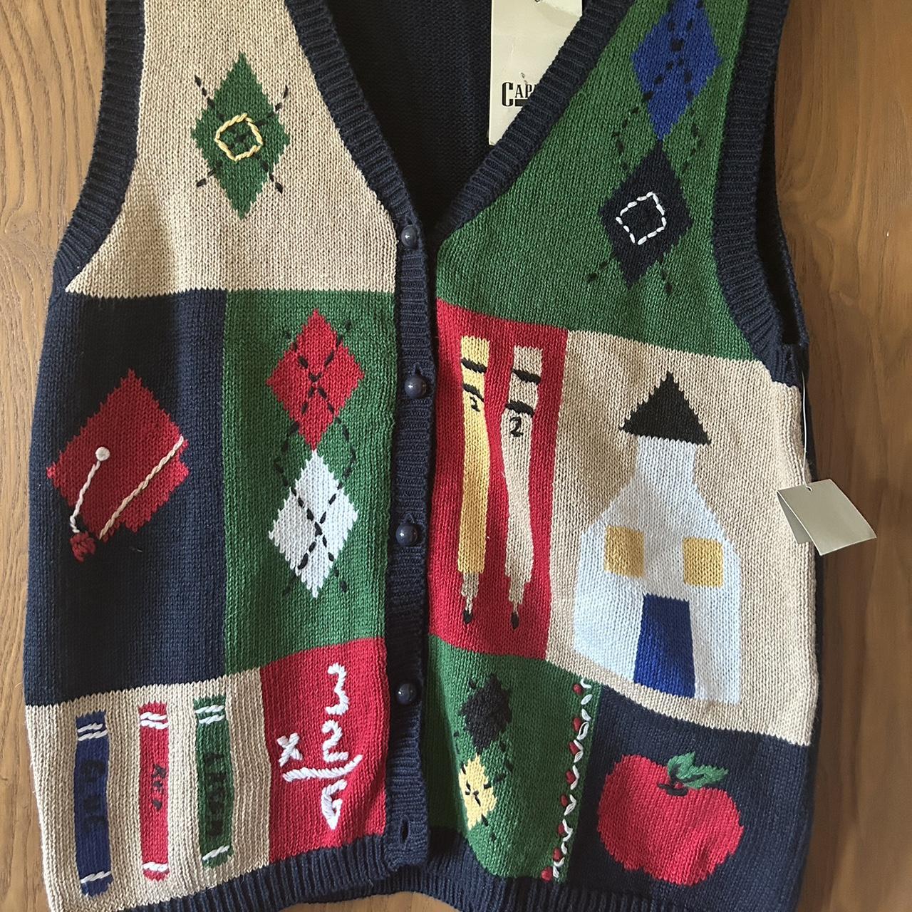Capacity novelty school knit vest L noveltyvest... Depop