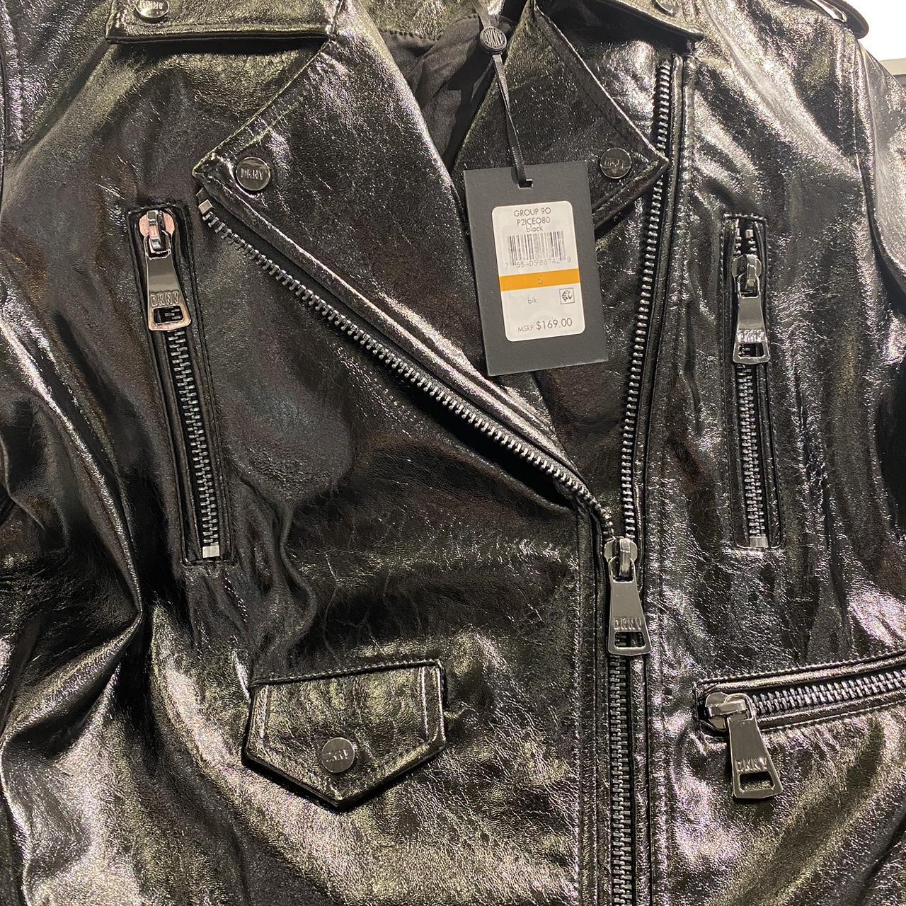 Dkny crinkle discount moto jacket