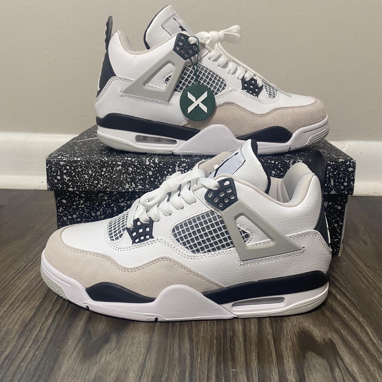 Custom Air Jordan 4 Retro White & Military Blue Custom Air 