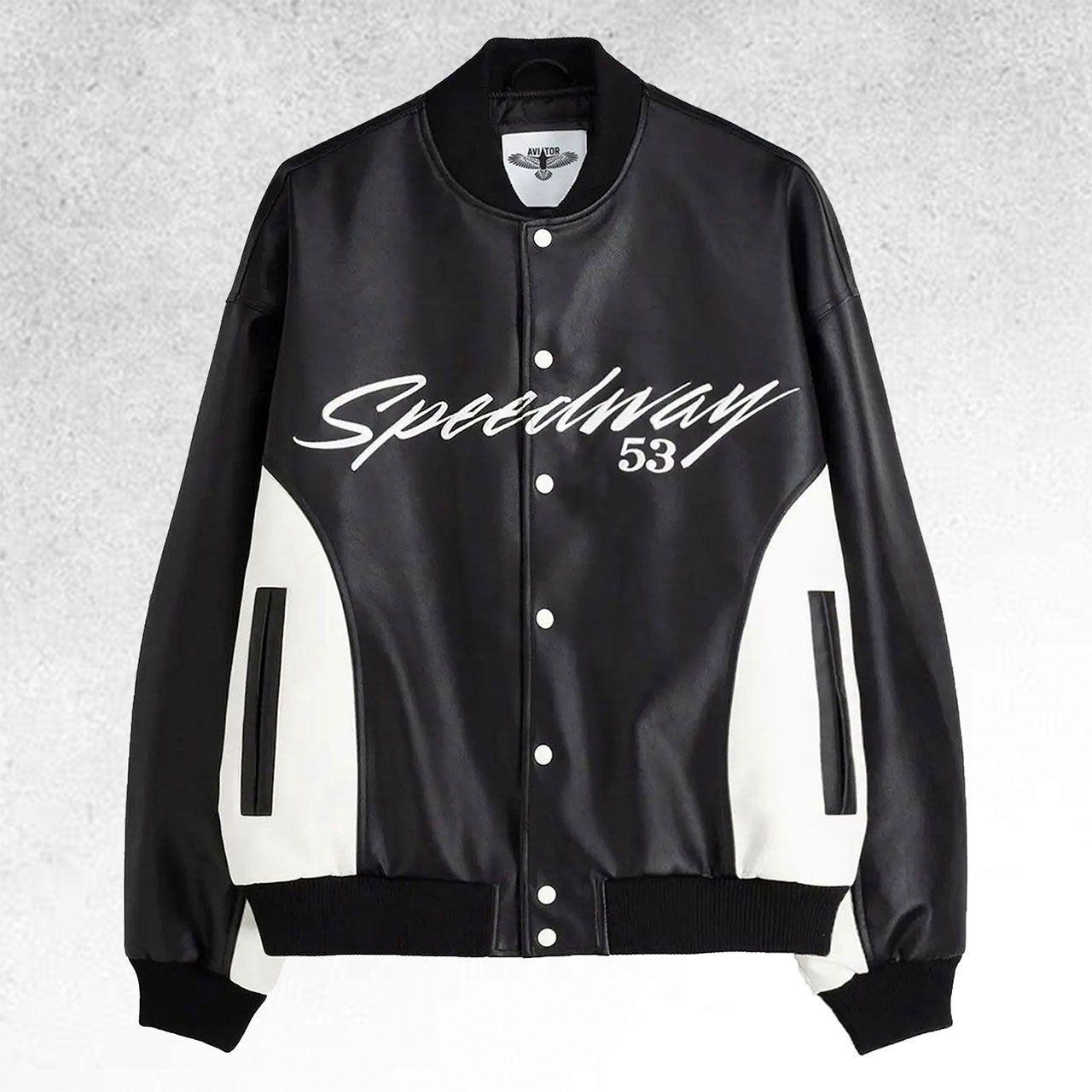 Marlboro Vintage Racing Leather Jacket Red & | Depop