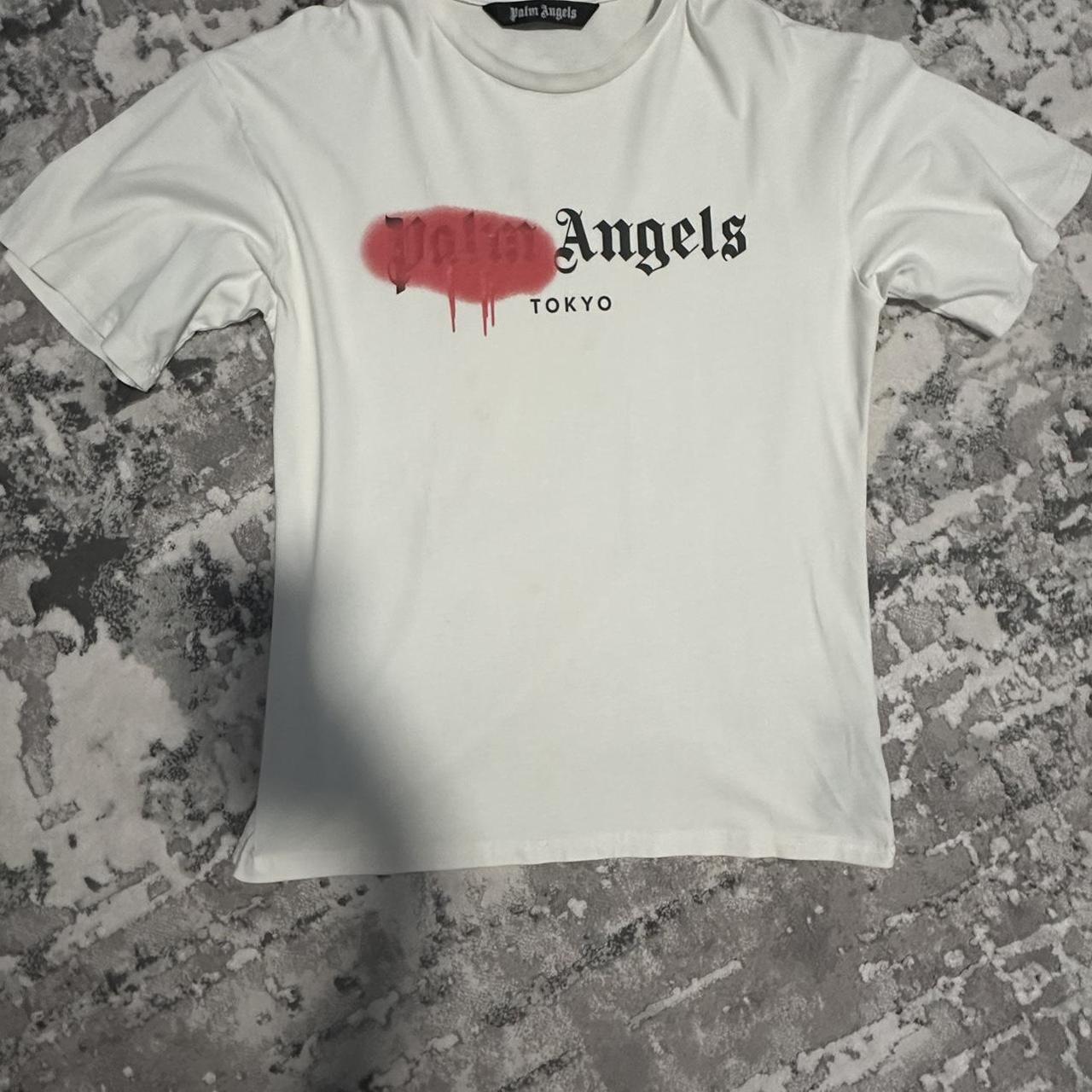 Camiseta Palm Angels Tokyo Sprayed White Red