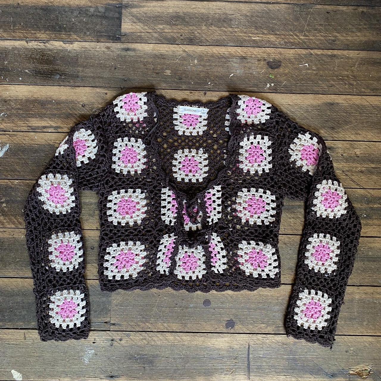 Glassons grannysquare cropped cropped cardigan!... Depop